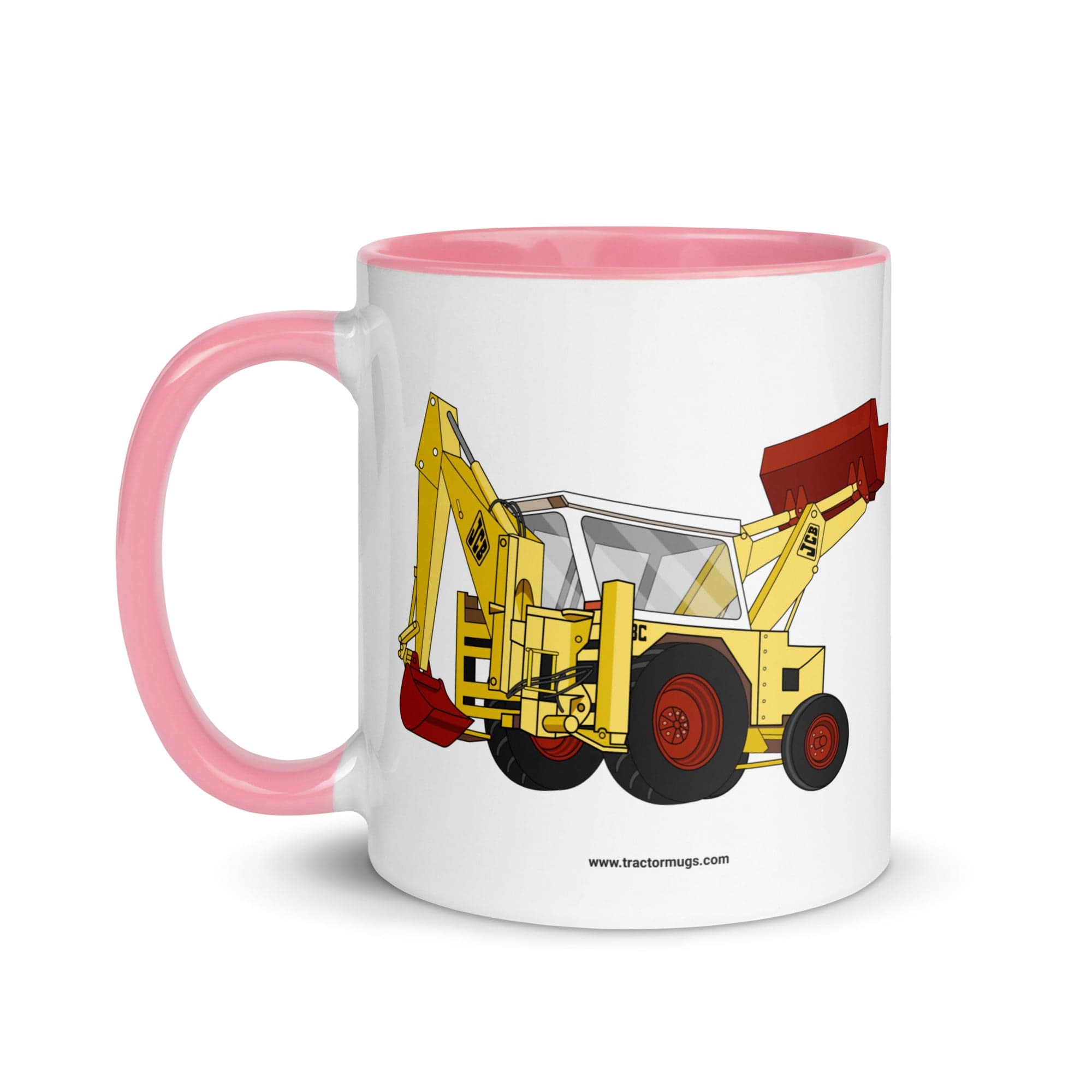 The Tractor Mugs Store JCB 3C II Backhoe | Mug with Color Inside Quality Farmers Merch