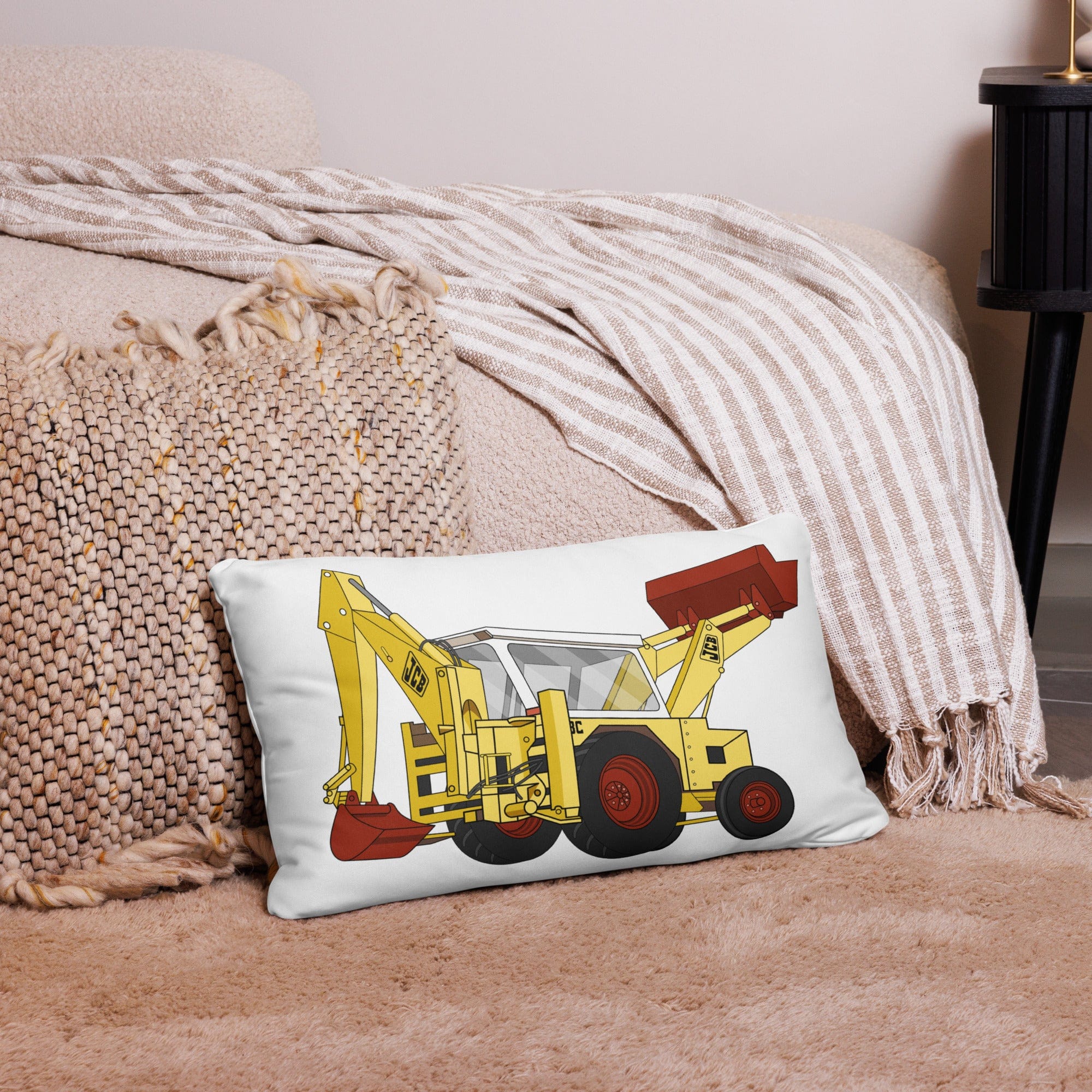 The Tractor Mugs Store JCB 3C II Backhoe | Pillow Case Quality Farmers Merch