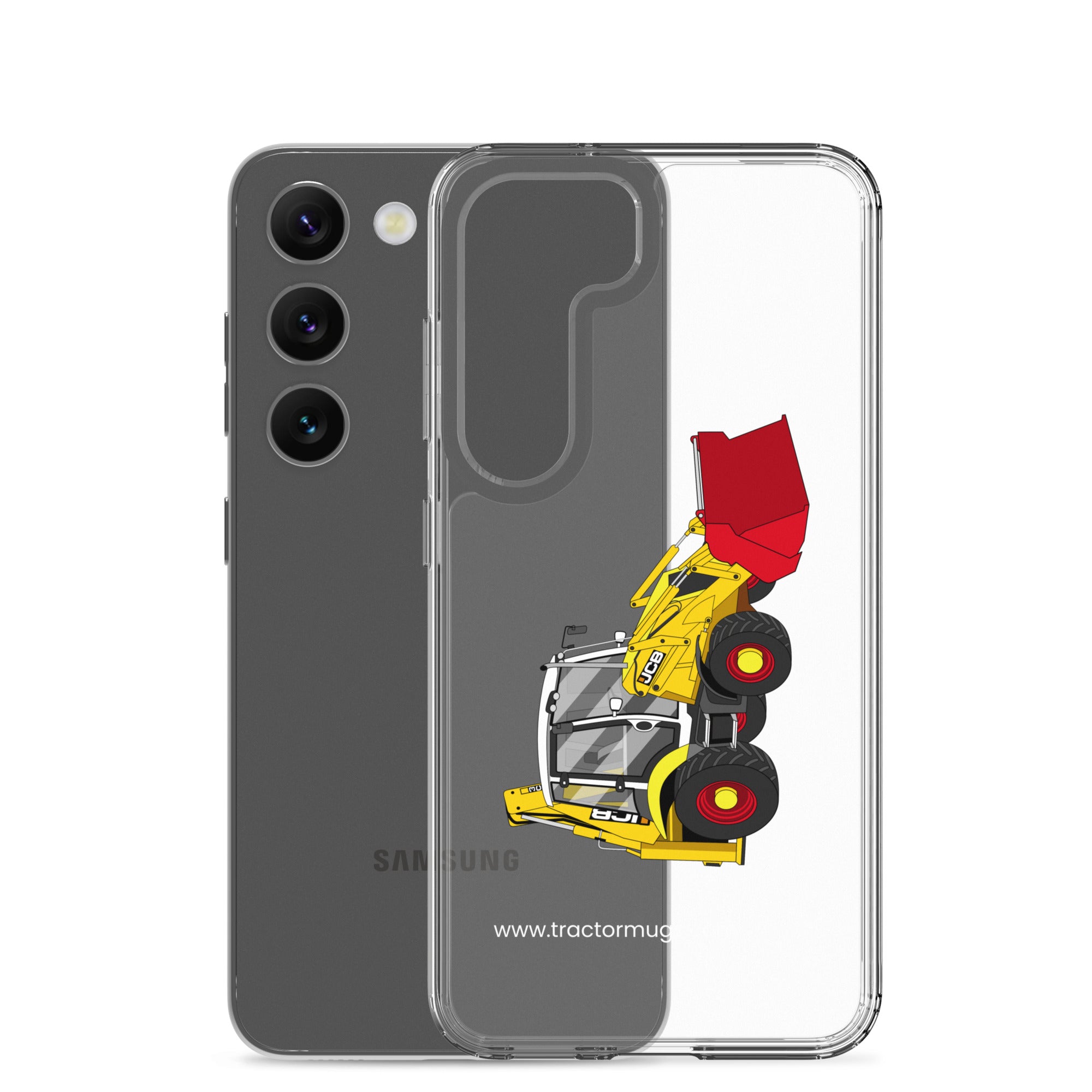 The Tractor Mugs Store JCB 3CX 70th Anniversary Edition | Clear Case for Samsung® Quality Farmers Merch