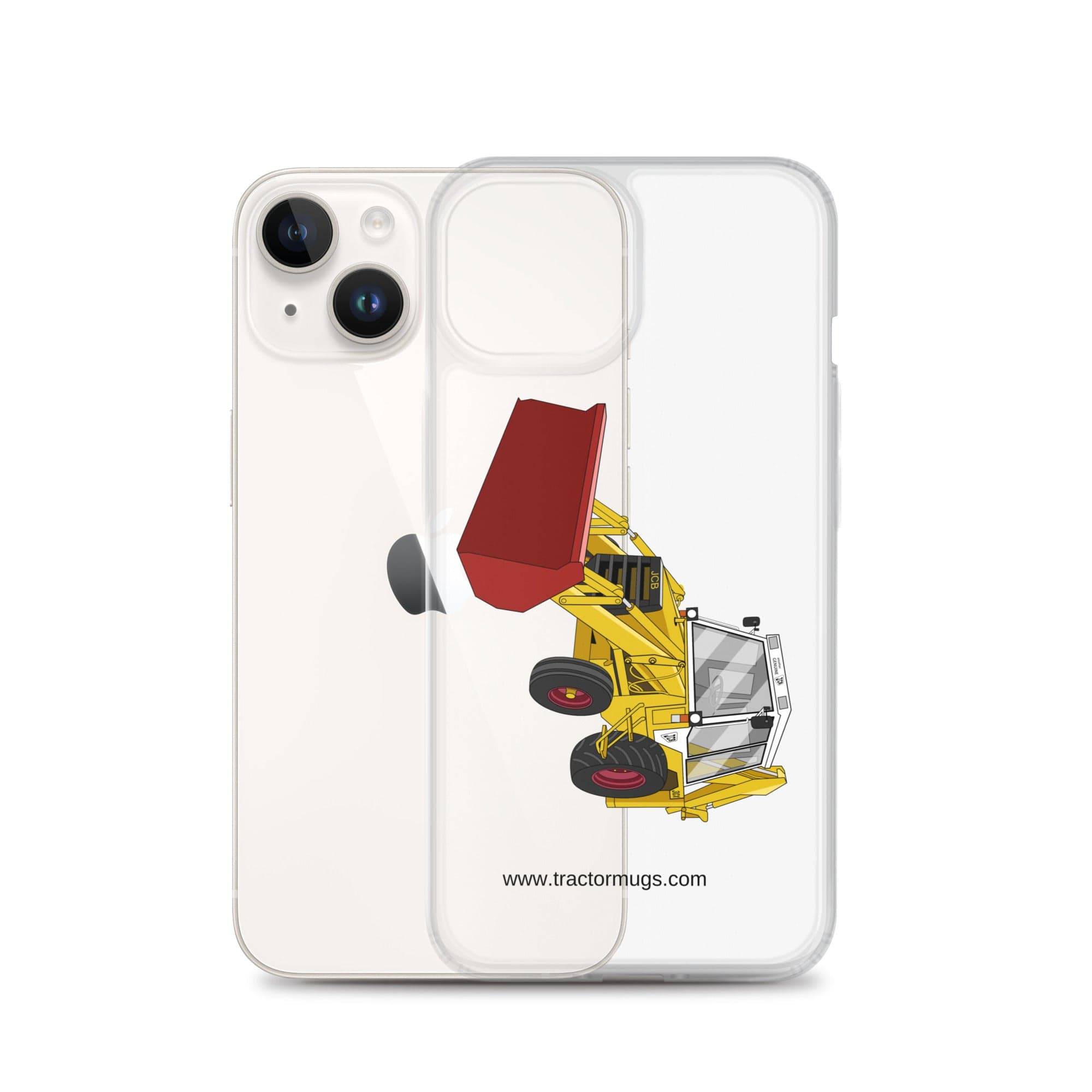 The Tractor Mugs Store JCB 3CX White Cabin 2WD | Clear Case for iPhone® Quality Farmers Merch