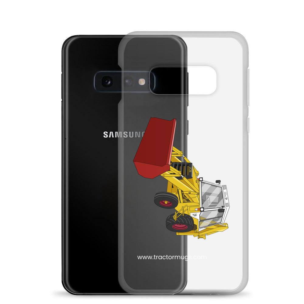 The Tractor Mugs Store JCB 3CX White Cabin 2WD | Clear Case for Samsung® Quality Farmers Merch