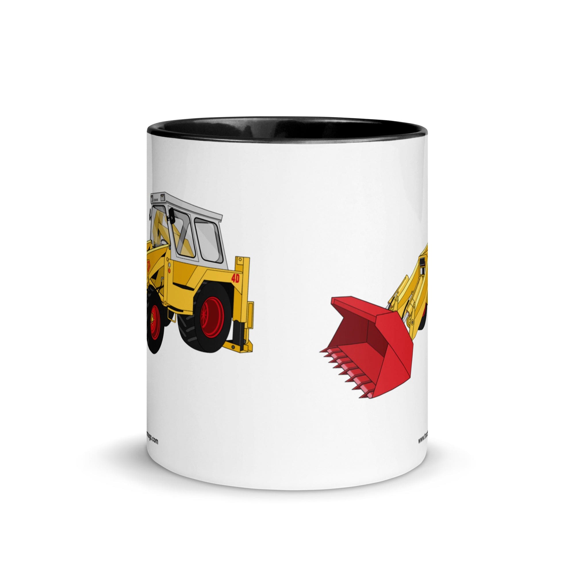 The Tractor Mugs Store JCB 4D Backhoe | Mug with Color Inside Quality Farmers Merch