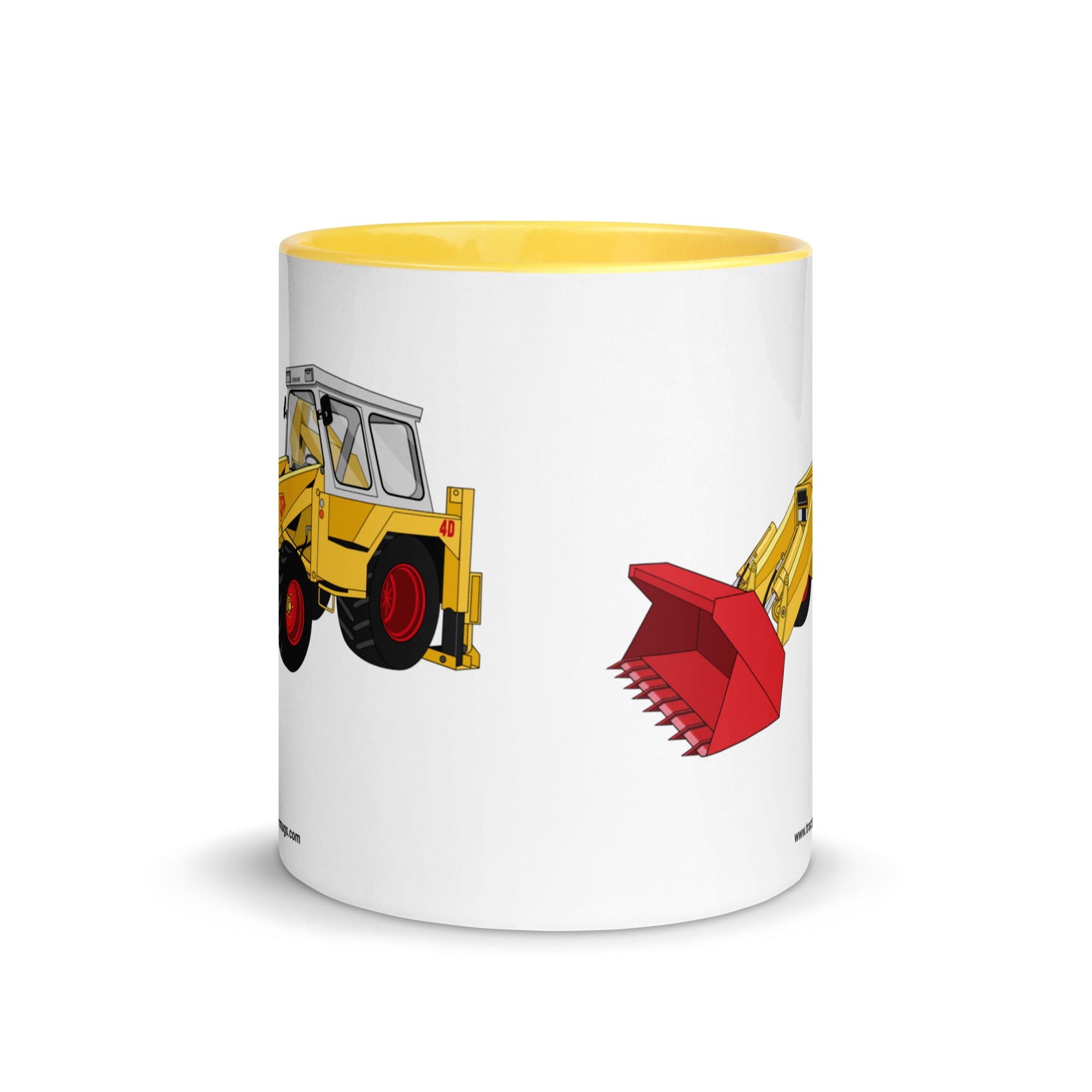 The Tractor Mugs Store JCB 4D Backhoe | Mug with Color Inside Quality Farmers Merch
