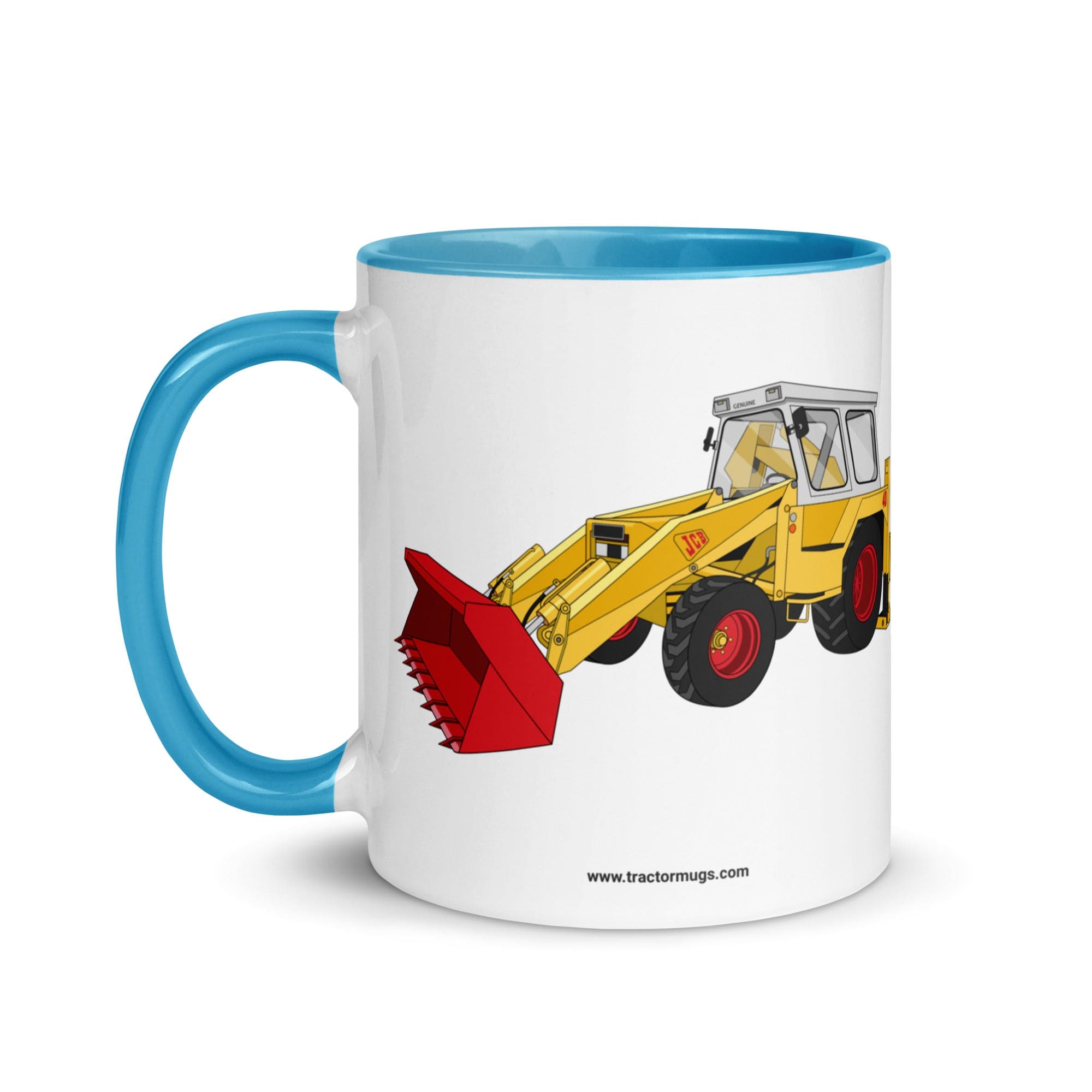 The Tractor Mugs Store JCB 4D Backhoe | Mug with Color Inside Quality Farmers Merch