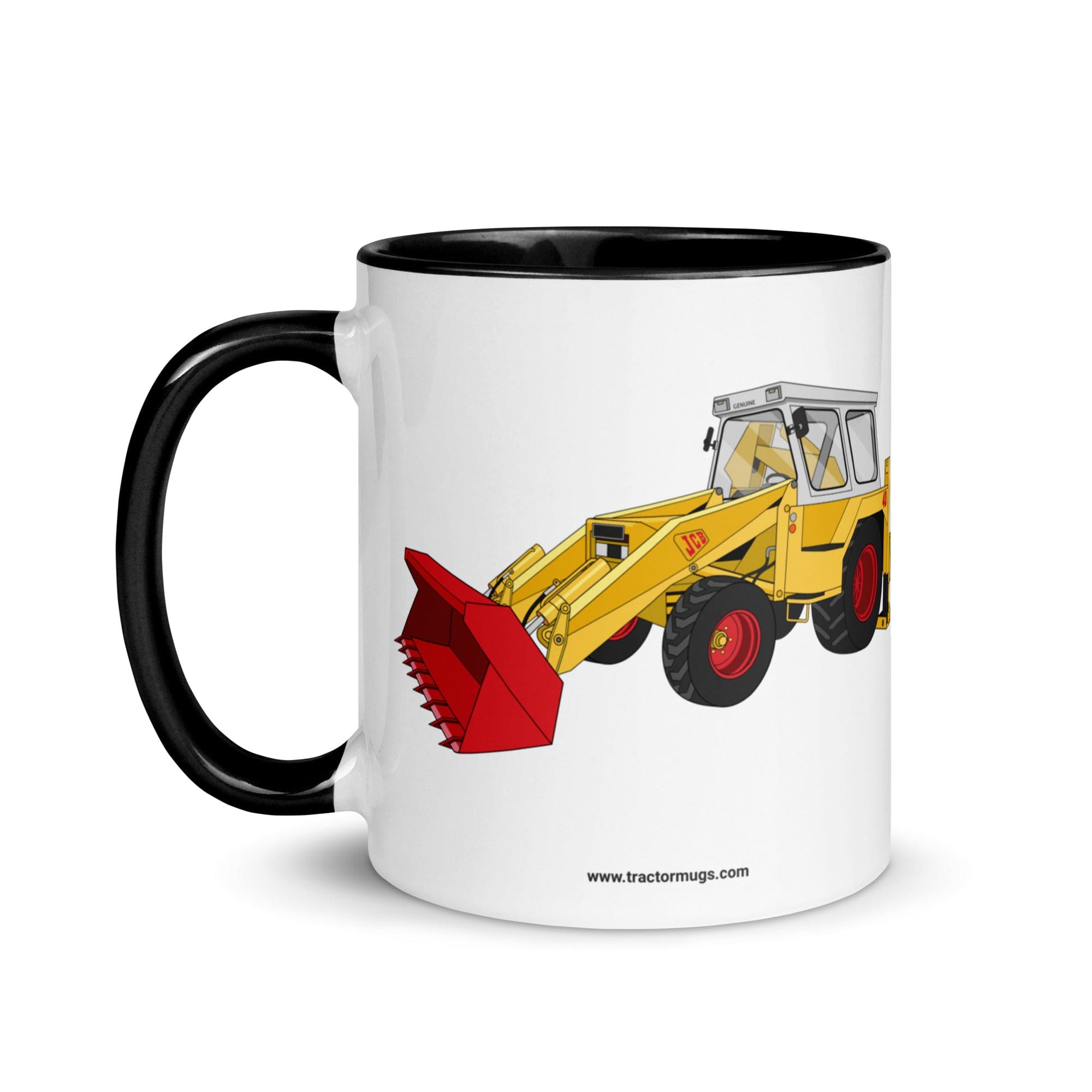 The Tractor Mugs Store JCB 4D Backhoe | Mug with Color Inside Quality Farmers Merch