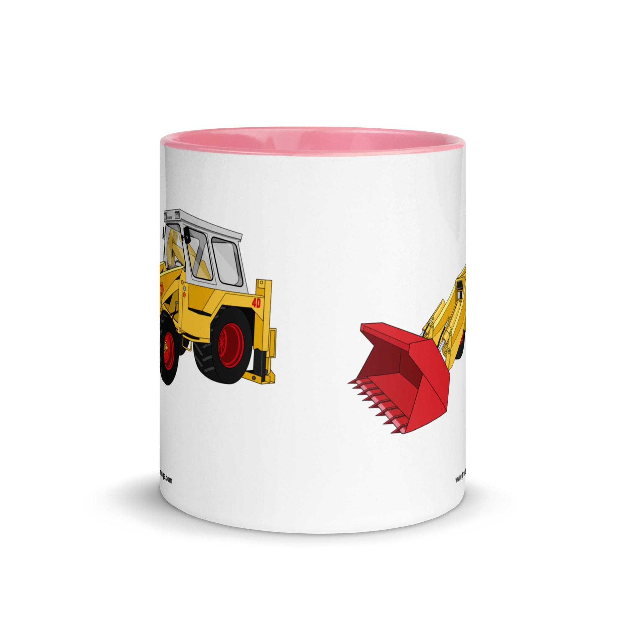 The Tractor Mugs Store JCB 4D Backhoe | Mug with Color Inside Quality Farmers Merch