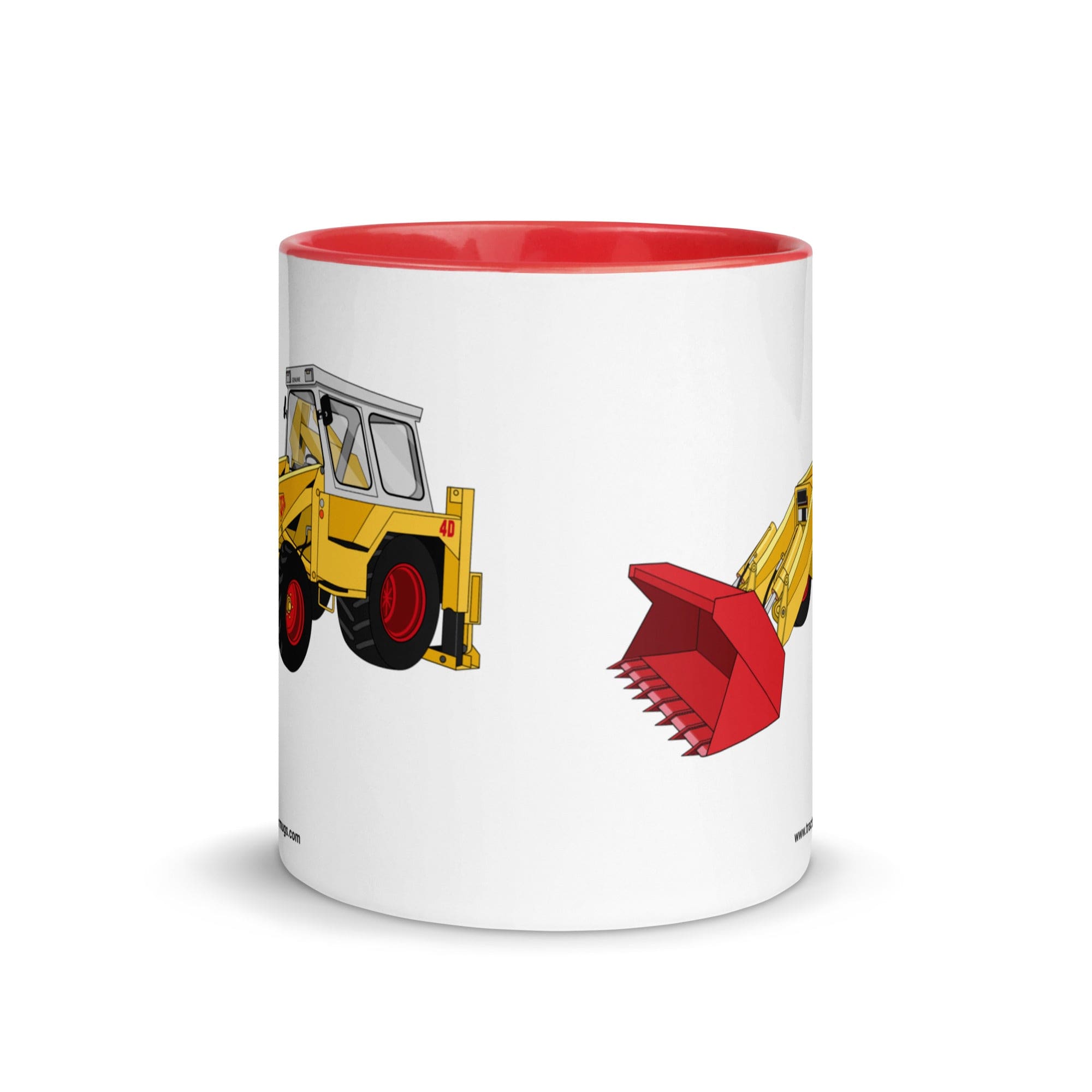 The Tractor Mugs Store JCB 4D Backhoe | Mug with Color Inside Quality Farmers Merch