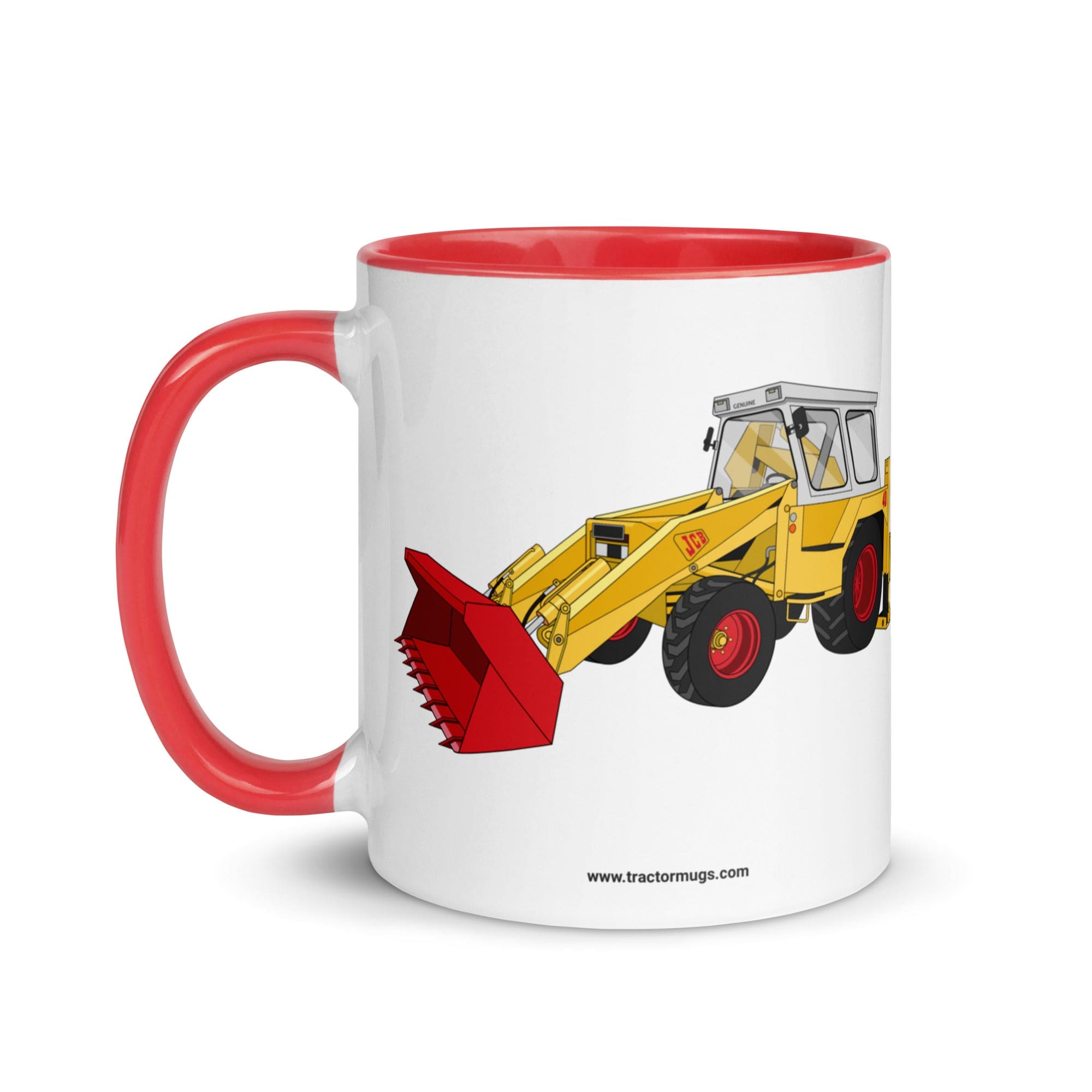 The Tractor Mugs Store JCB 4D Backhoe | Mug with Color Inside Quality Farmers Merch