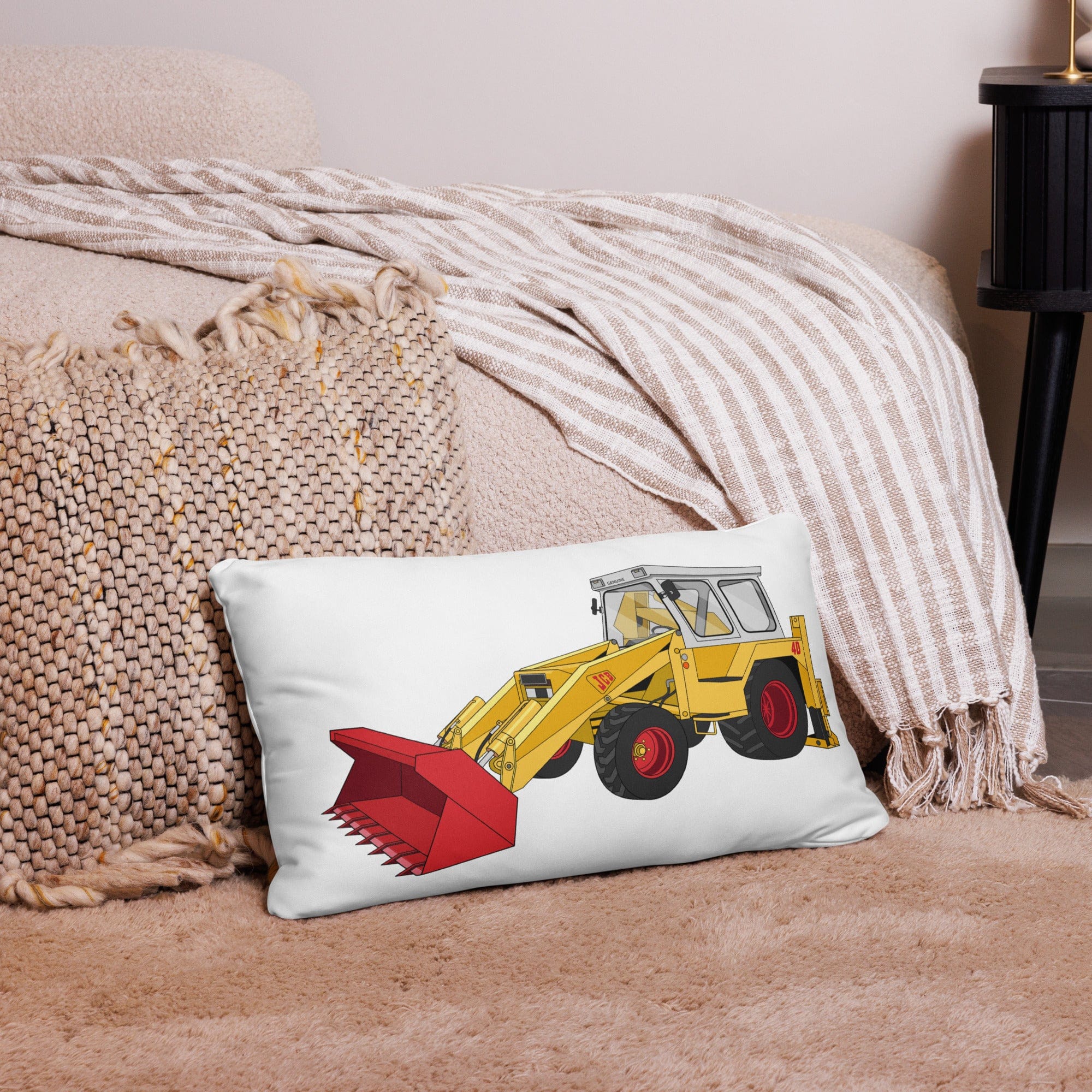 The Tractor Mugs Store JCB 4D Backhoe | Pillow Case Quality Farmers Merch