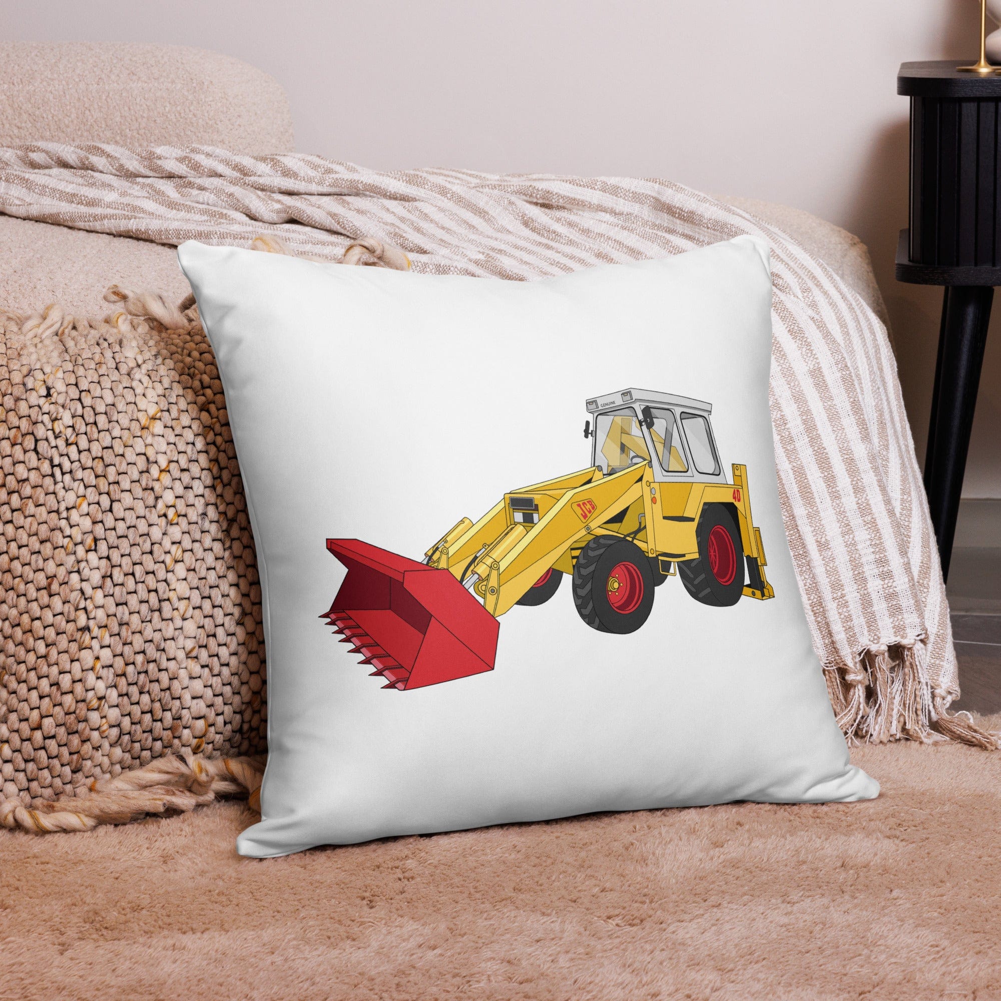 The Tractor Mugs Store JCB 4D Backhoe | Pillow Case Quality Farmers Merch