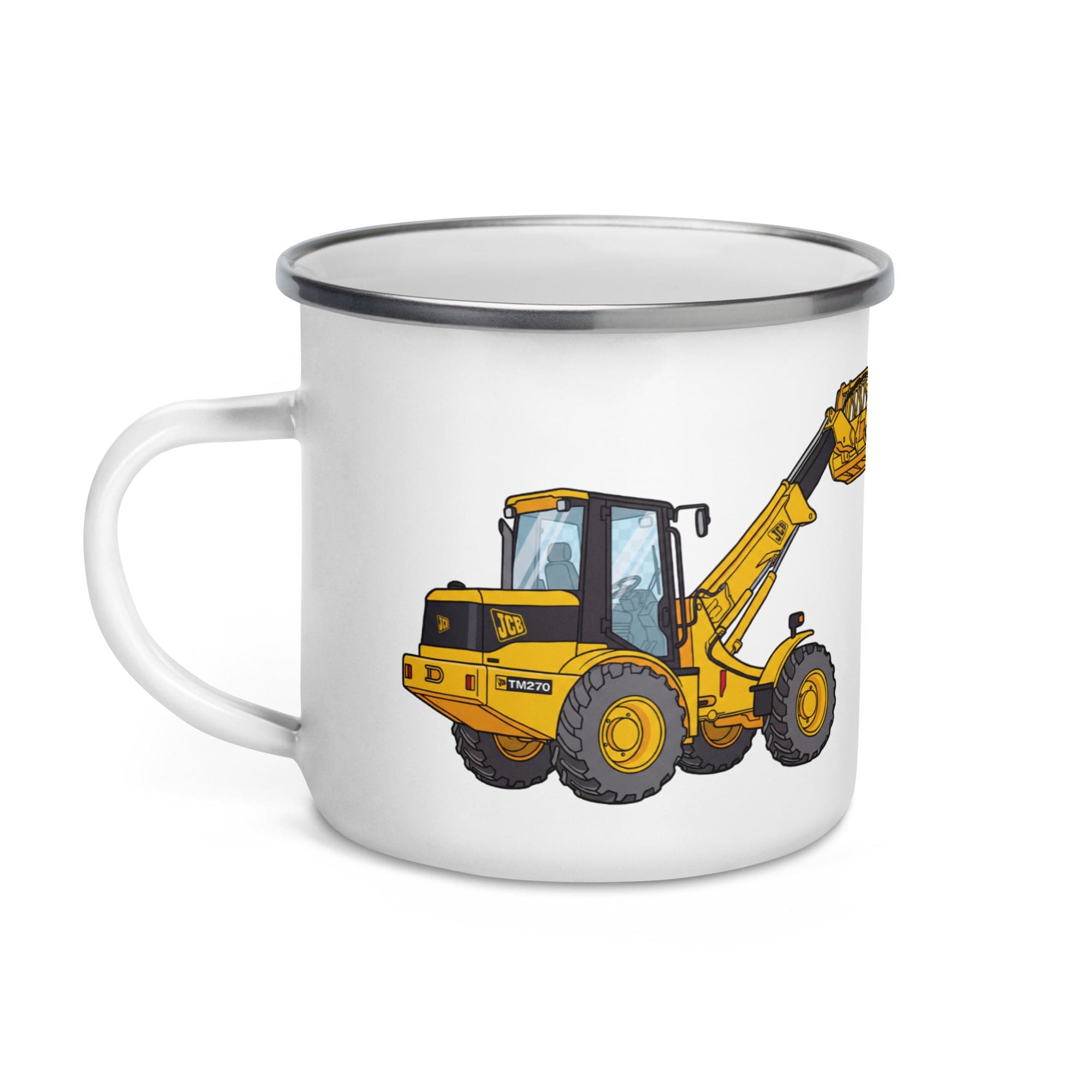 The Tractor Mugs Store JCB TM 270 | Enamel Mug Quality Farmers Merch