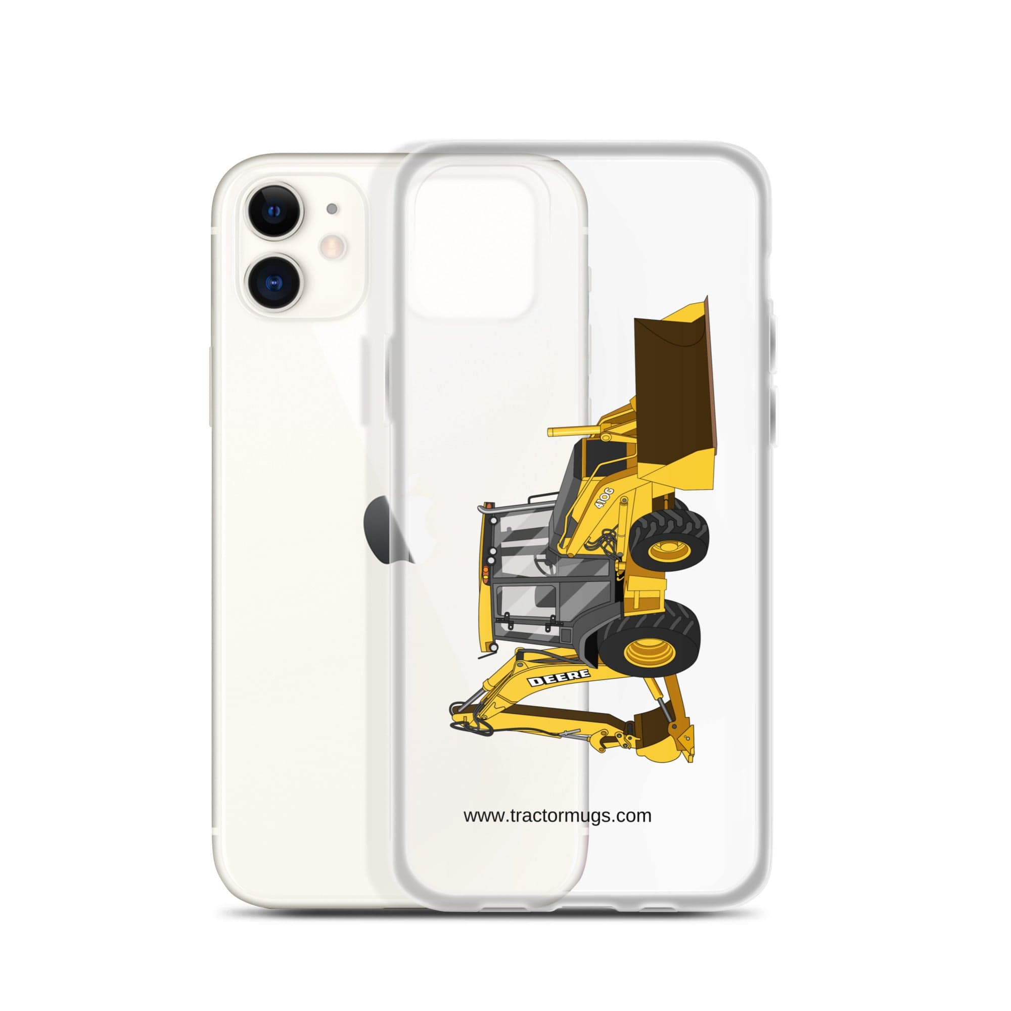The Tractor Mugs Store John Deere 410G Backhoe | Clear Case for iPhone® Quality Farmers Merch