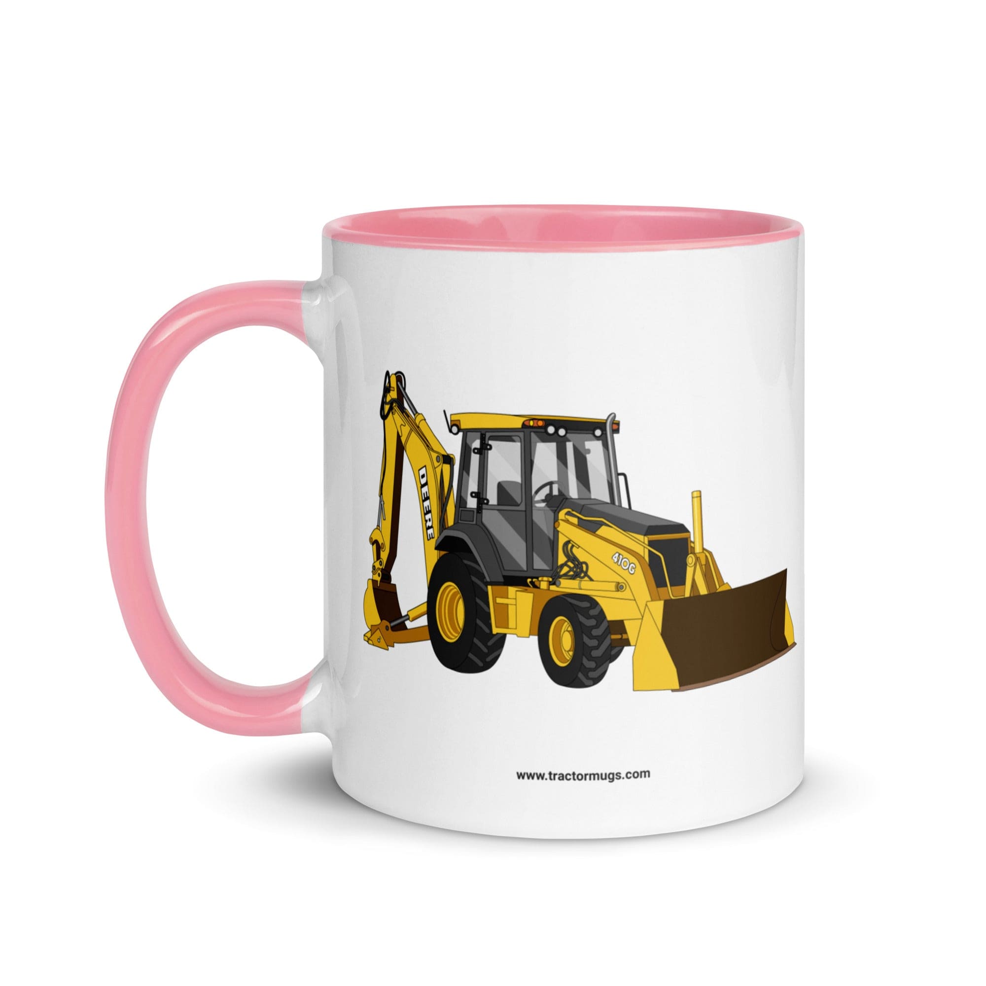 The Tractor Mugs Store John Deere 410G Backhoe | Mug with Color Inside Quality Farmers Merch