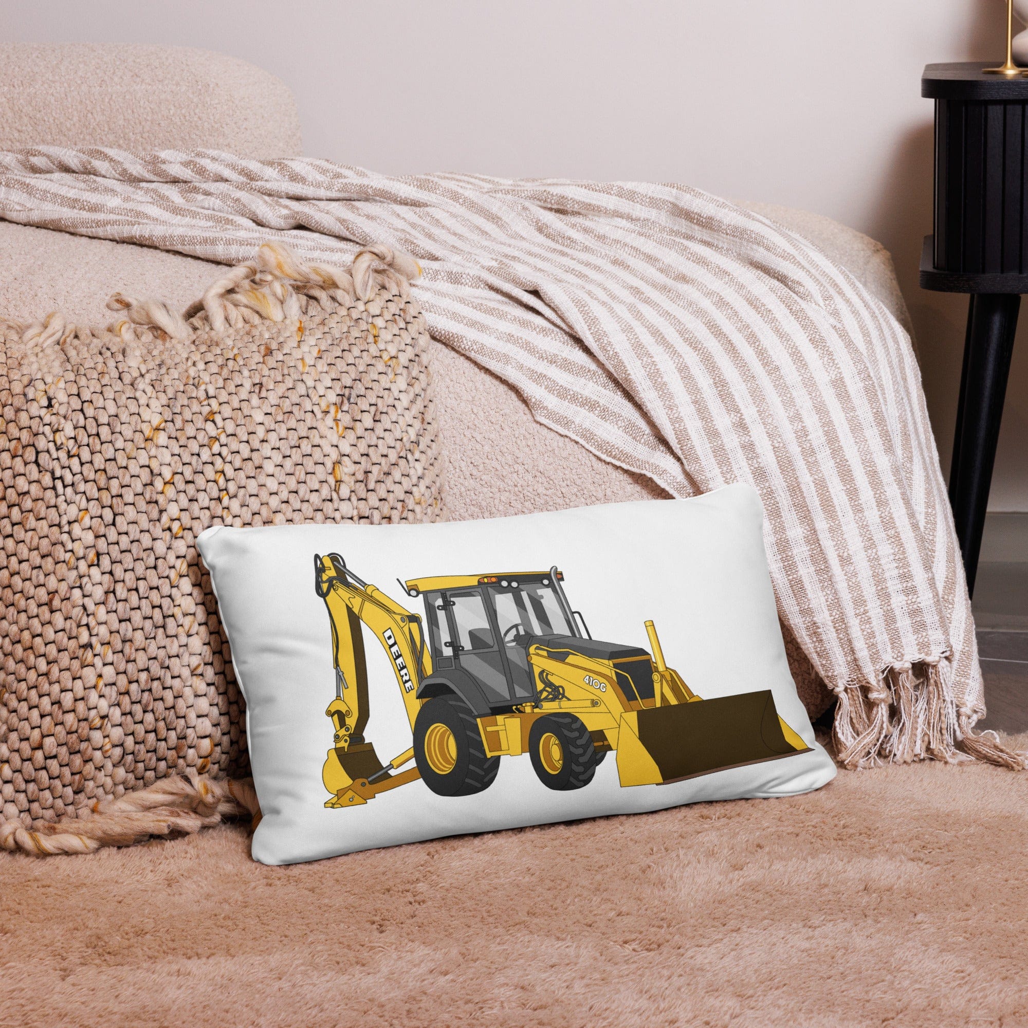 The Tractor Mugs Store John Deere 410G Backhoe | Pillow Case Quality Farmers Merch
