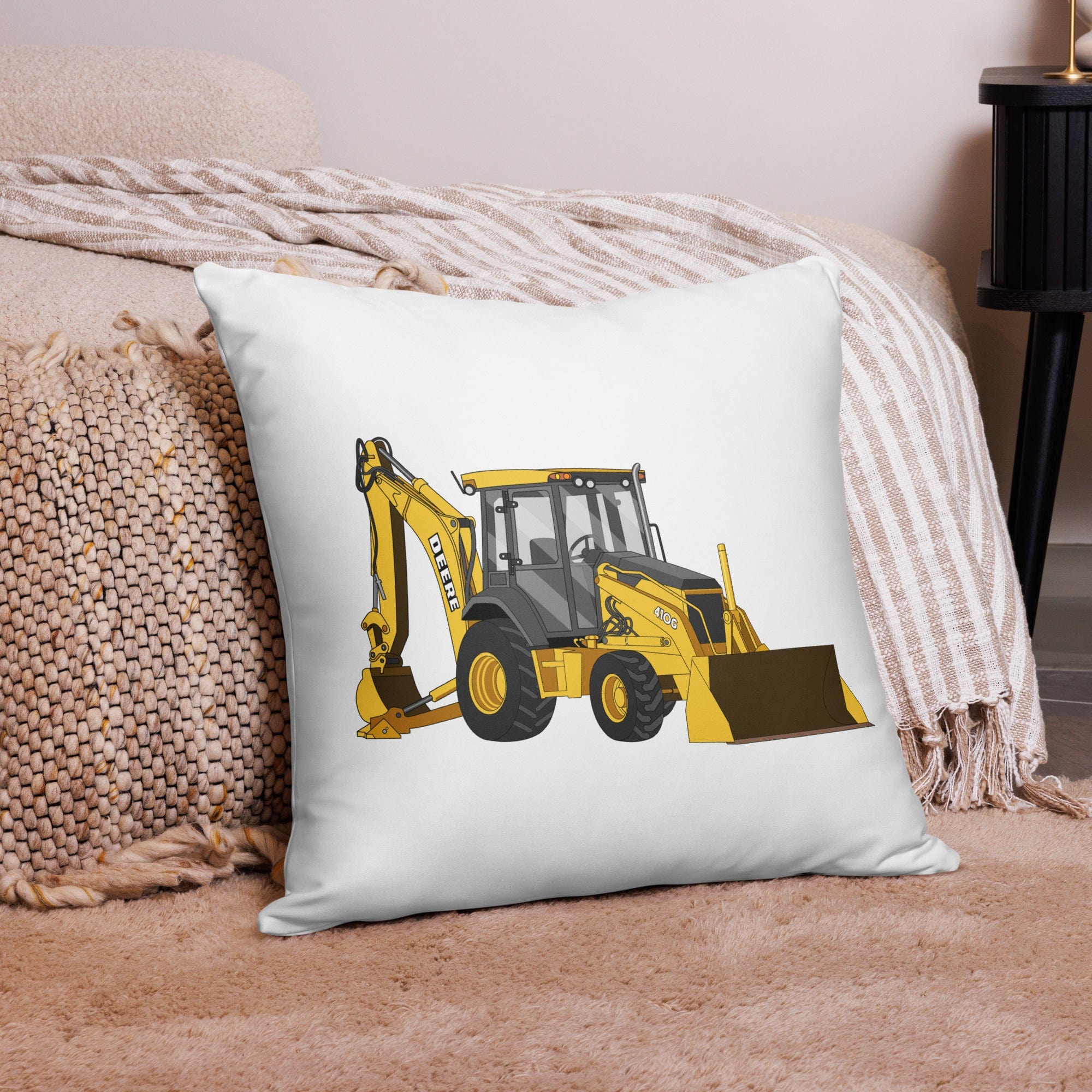 The Tractor Mugs Store John Deere 410G Backhoe | Pillow Case Quality Farmers Merch
