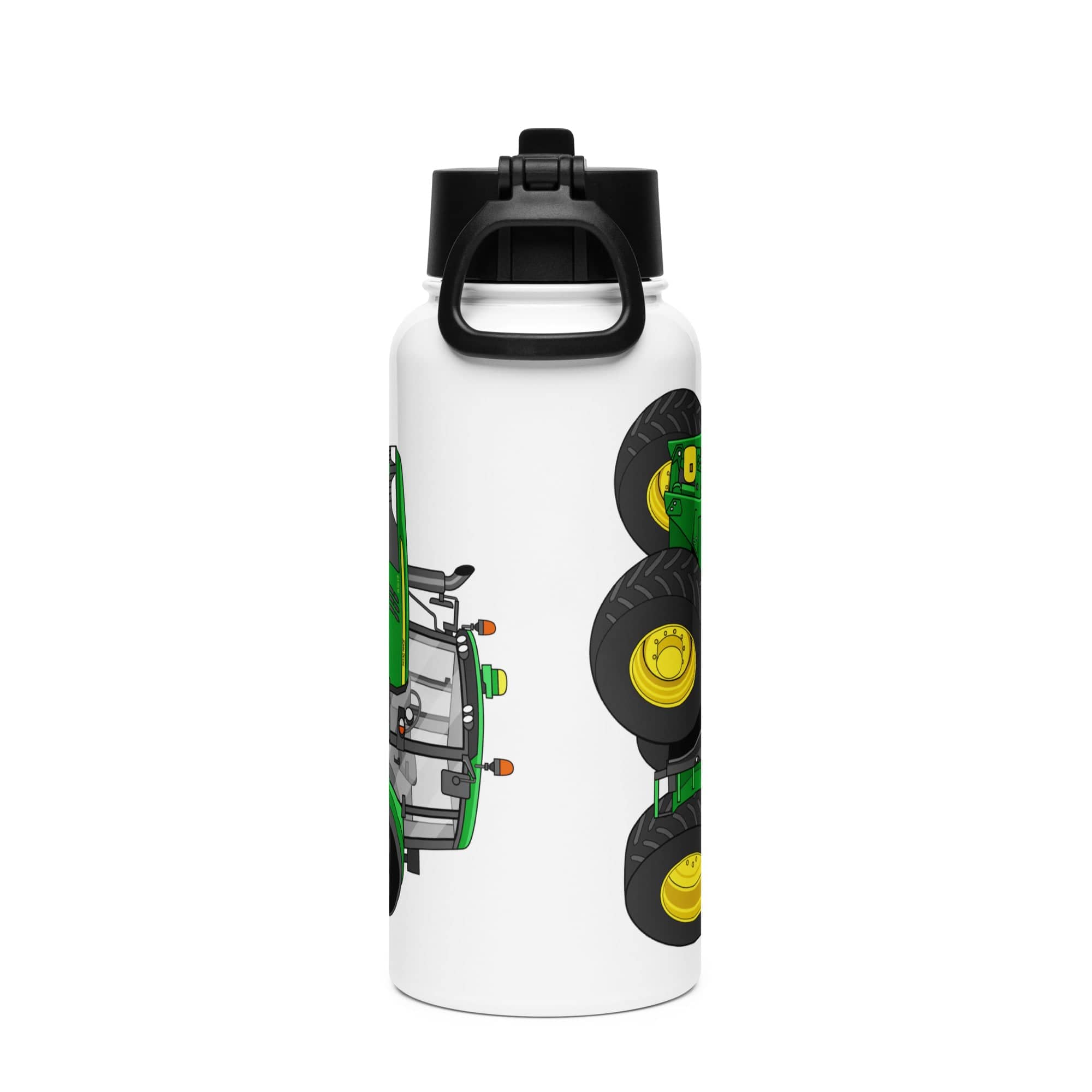 The Tractor Mugs Store John Deere 6120 M | Stainless steel water bottle with a straw lid Quality Farmers Merch