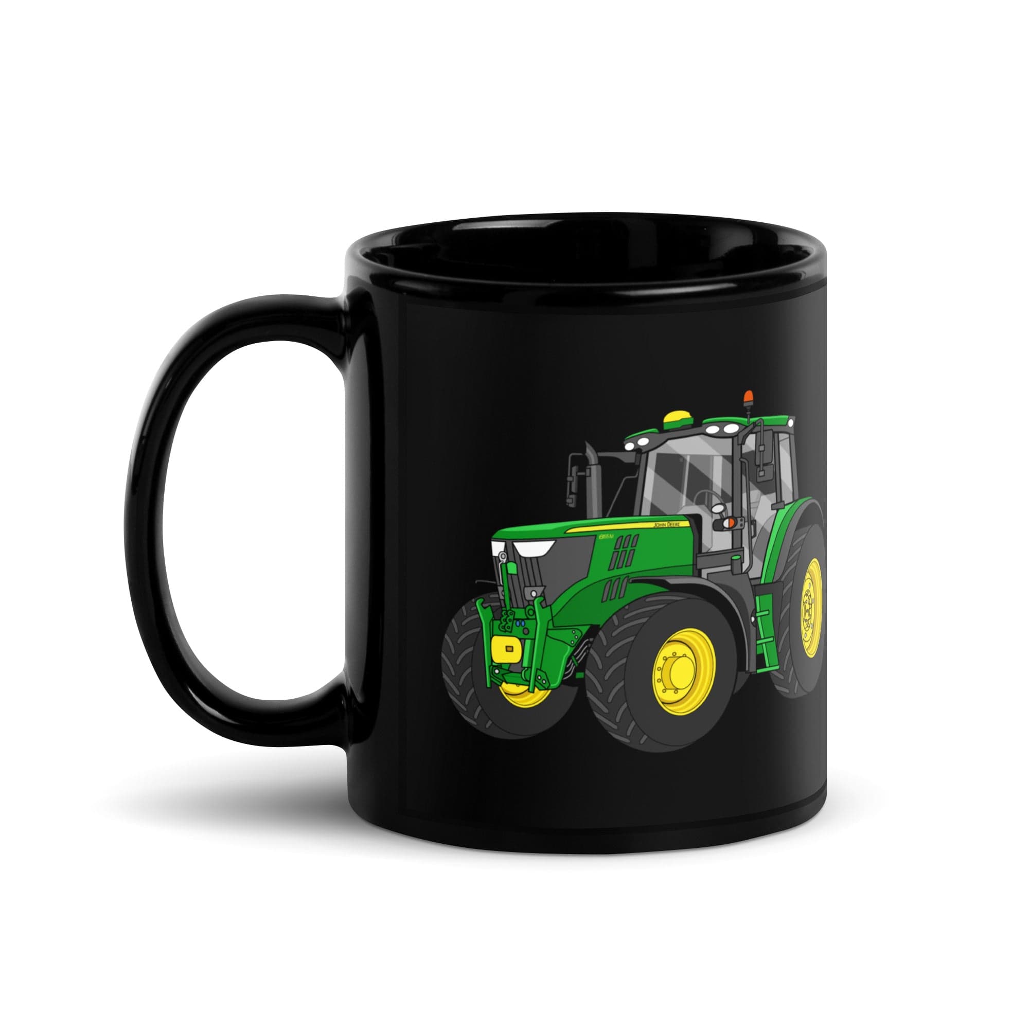 The Tractor Mugs Store John Deere 6155 M | Black Glossy Mug Quality Farmers Merch