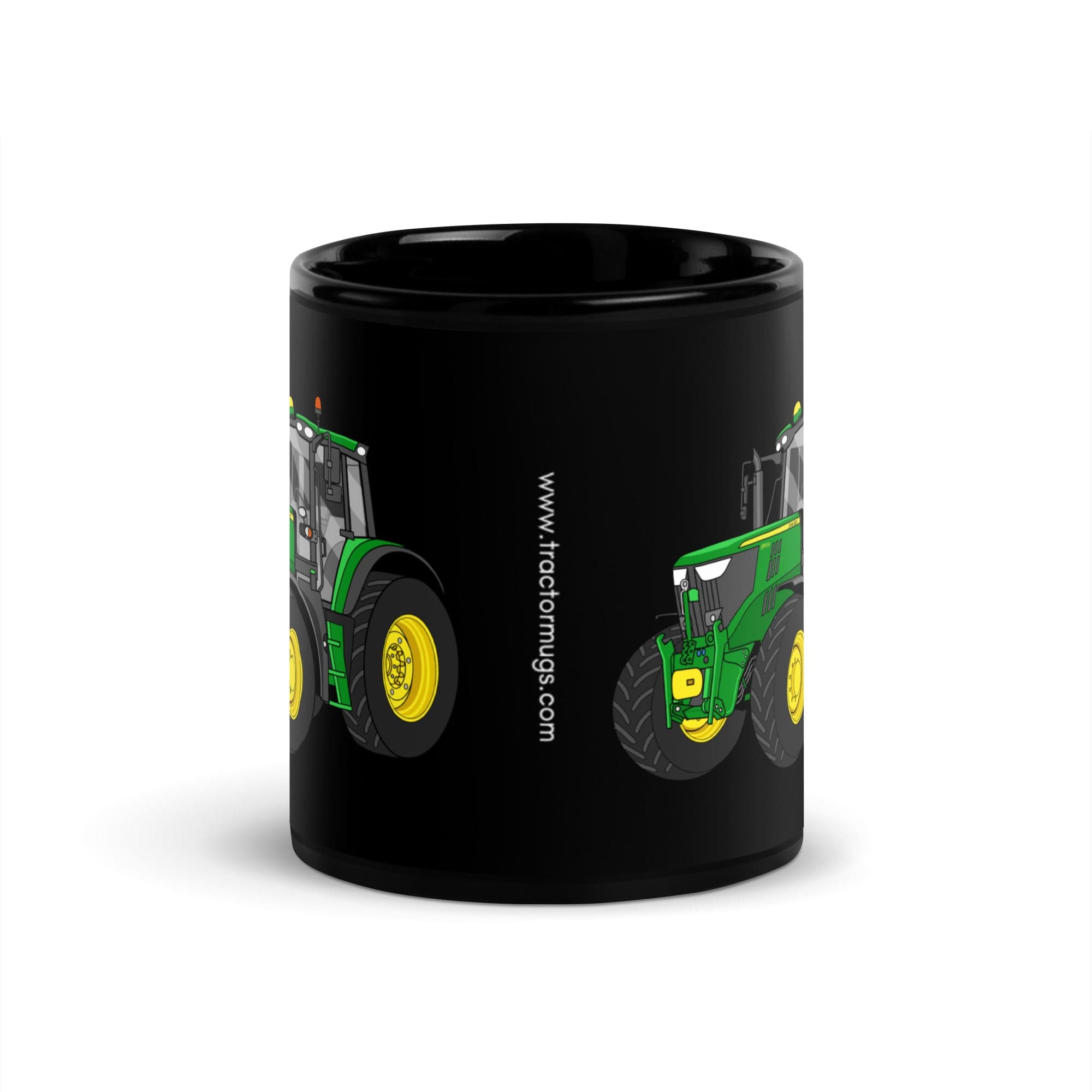 The Tractor Mugs Store John Deere 6155 M | Black Glossy Mug Quality Farmers Merch