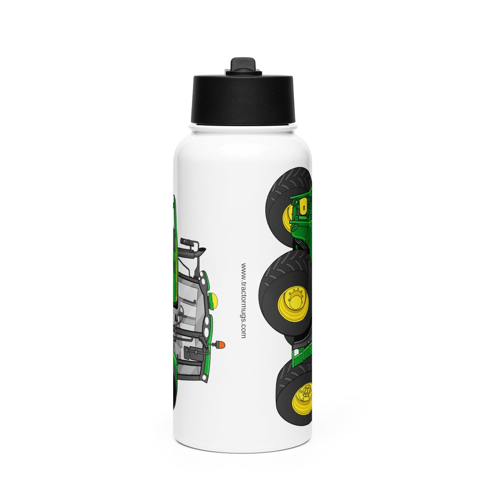 The Tractor Mugs Store John Deere 6155 M | Stainless steel water bottle with a straw lid Quality Farmers Merch