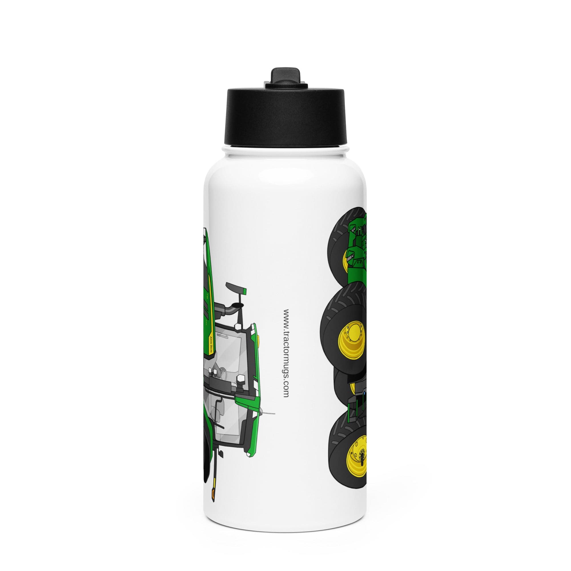 The Tractor Mugs Store John Deere 7R 350 Auto Power | Stainless steel water bottle with a straw lid Quality Farmers Merch