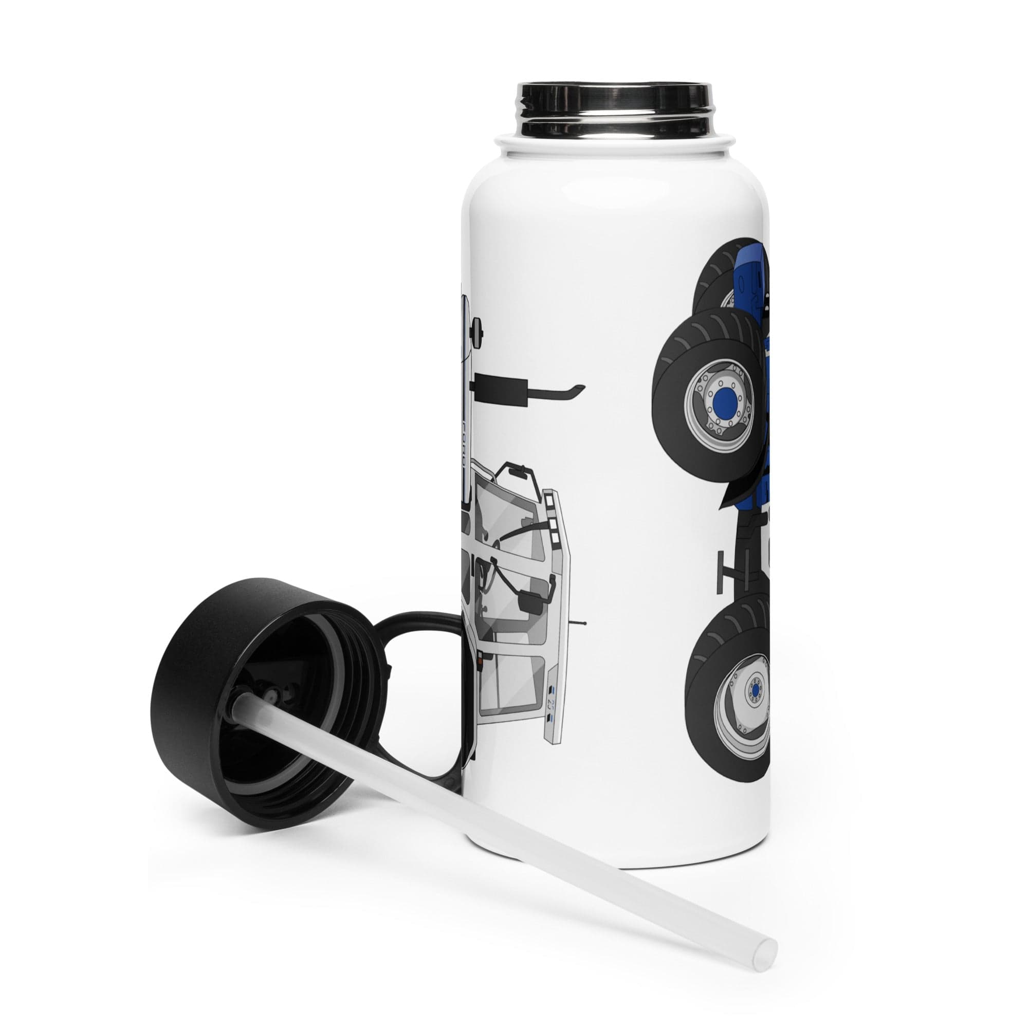 The Tractor Mugs Store Jubilee Edition Silver Tractor | Stainless Steel Water Bottle Quality Farmers Merch