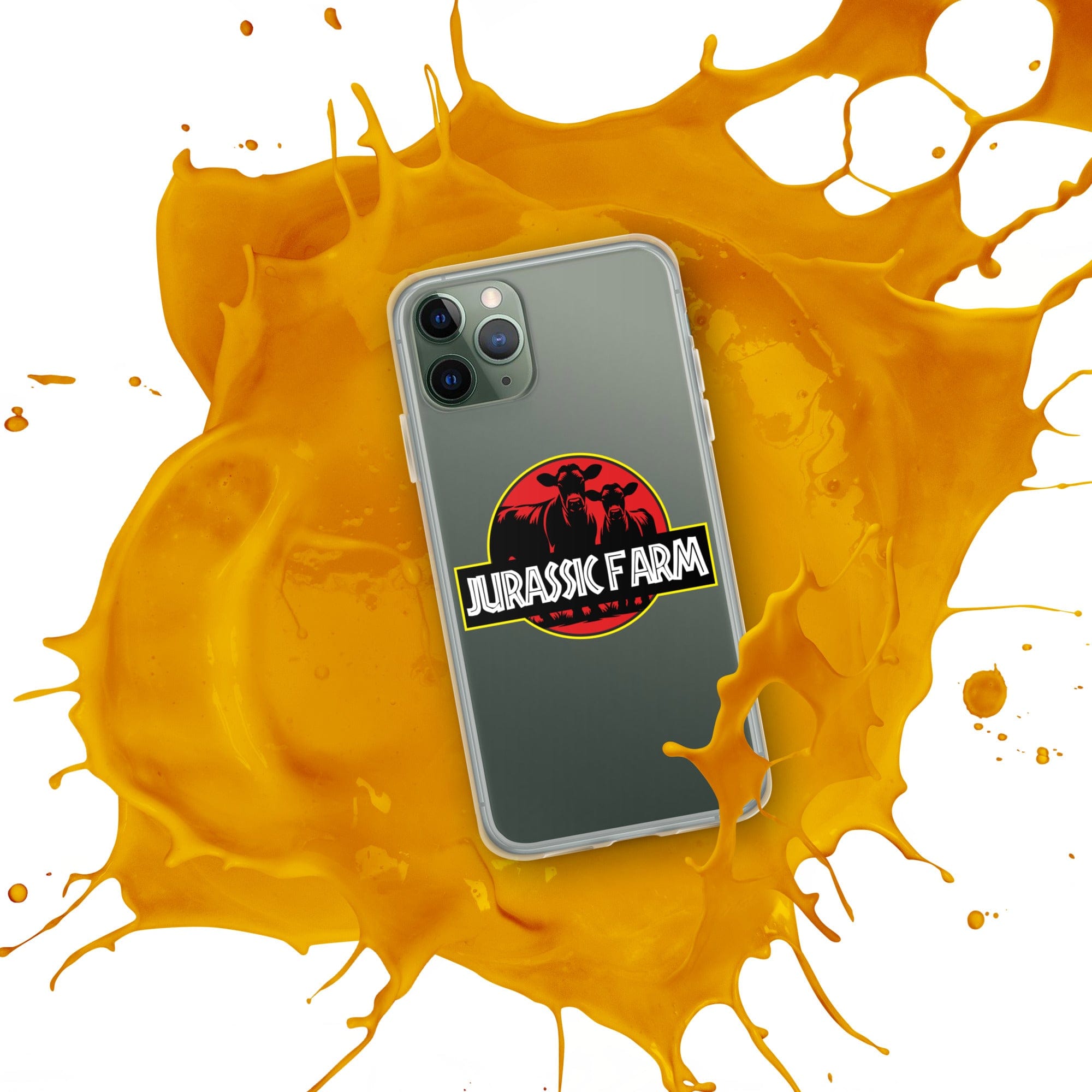 The Tractor Mugs Store JURASSIC FARM | Clear Case for iPhone® Quality Farmers Merch