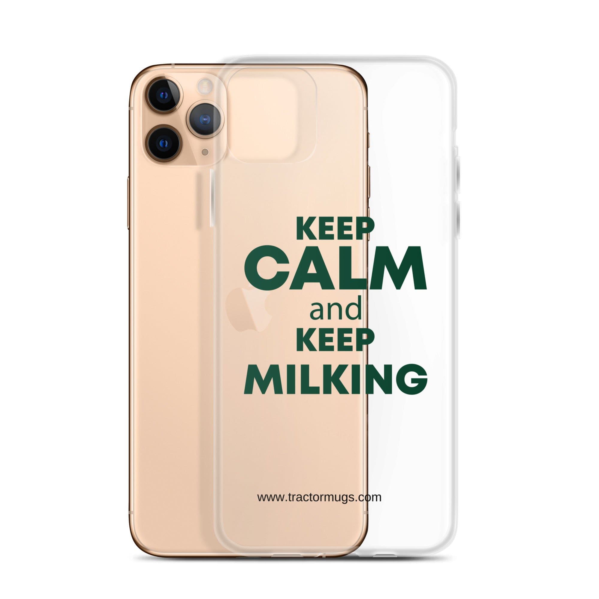 The Tractor Mugs Store KEEP CALM and KEEP MILKING | Clear Case for iPhone® Quality Farmers Merch