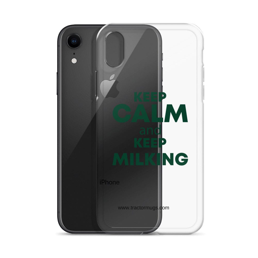 The Tractor Mugs Store KEEP CALM and KEEP MILKING | Clear Case for iPhone® Quality Farmers Merch