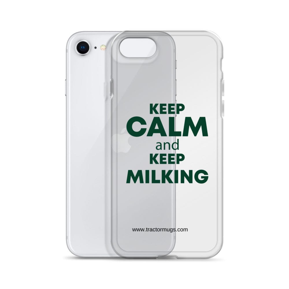 The Tractor Mugs Store KEEP CALM and KEEP MILKING | Clear Case for iPhone® Quality Farmers Merch