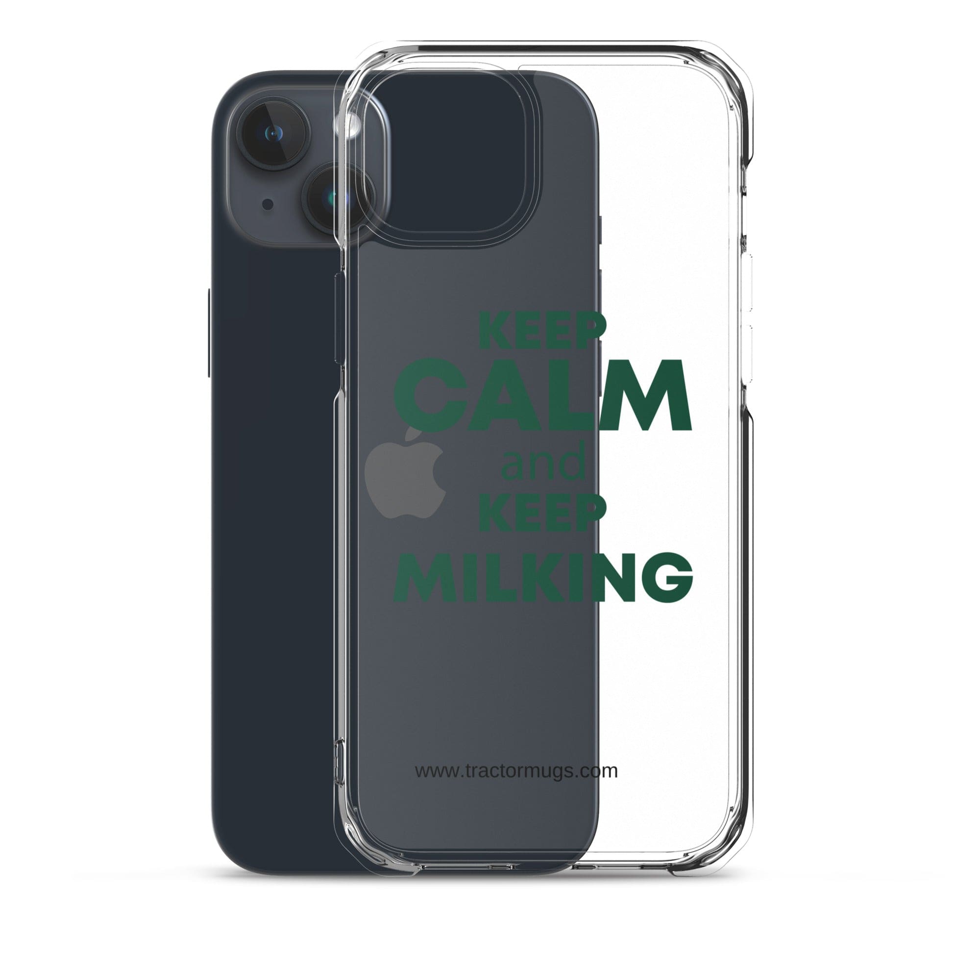 The Tractor Mugs Store KEEP CALM and KEEP MILKING | Clear Case for iPhone® Quality Farmers Merch