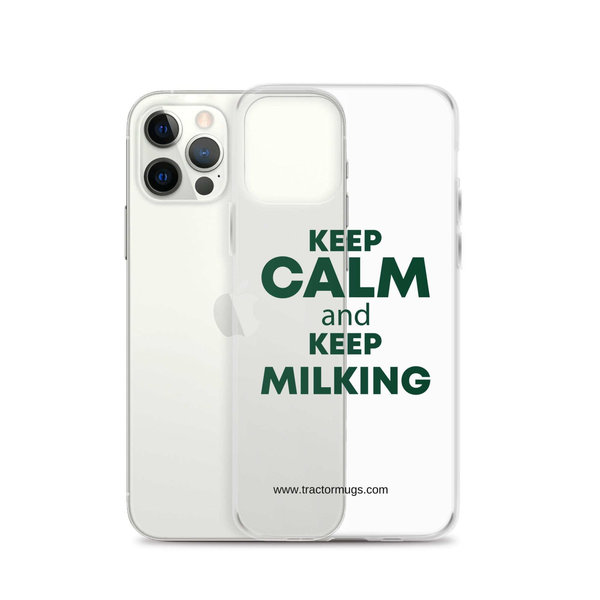 The Tractor Mugs Store KEEP CALM and KEEP MILKING | Clear Case for iPhone® Quality Farmers Merch