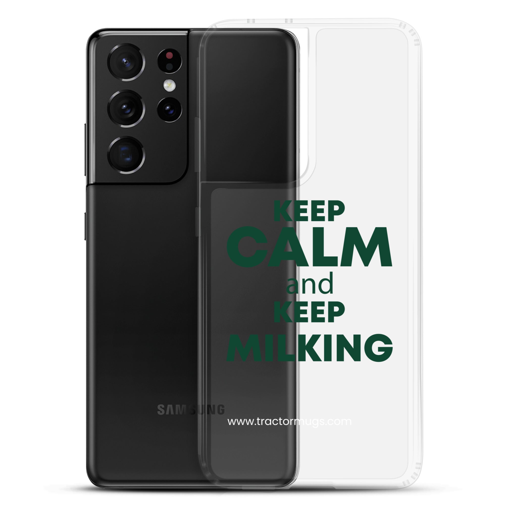 The Tractor Mugs Store KEEP CALM and KEEP MILKING | Clear Case for Samsung® Quality Farmers Merch