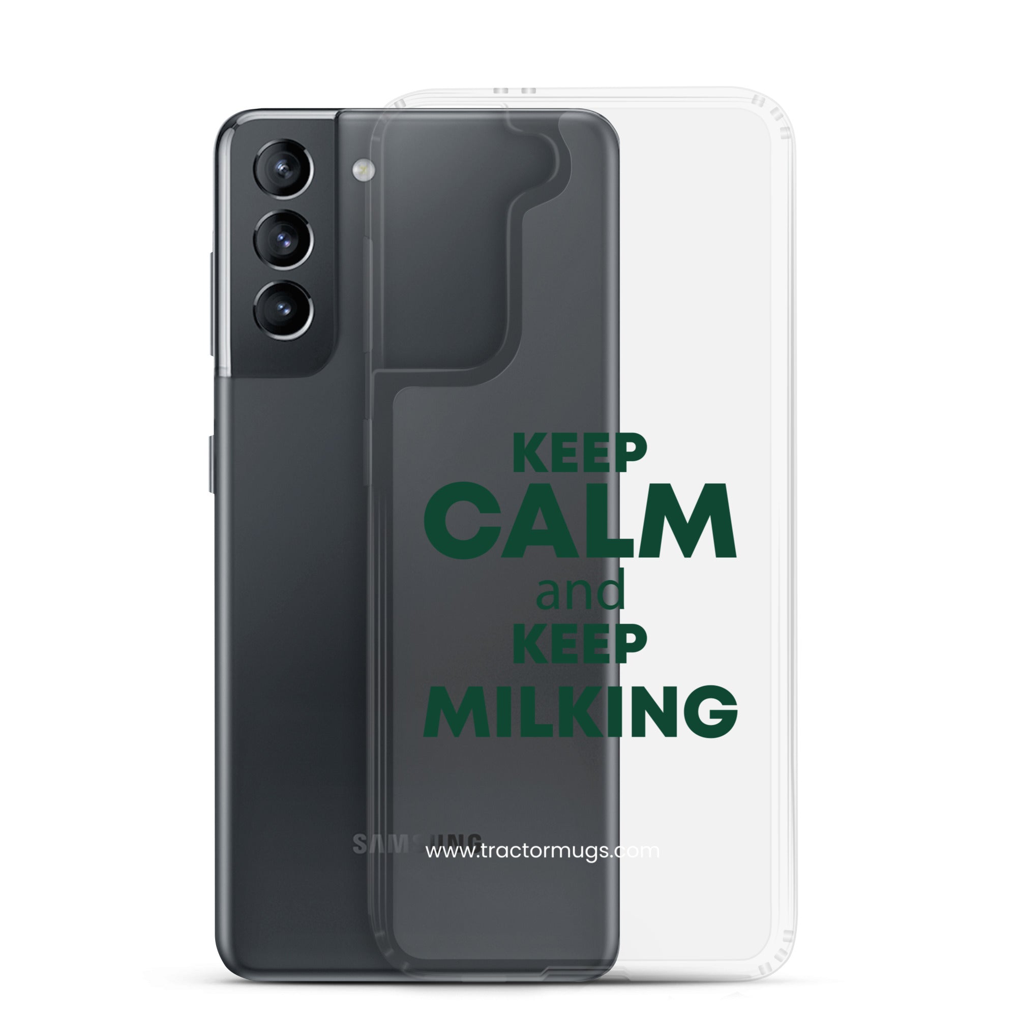 The Tractor Mugs Store KEEP CALM and KEEP MILKING | Clear Case for Samsung® Quality Farmers Merch