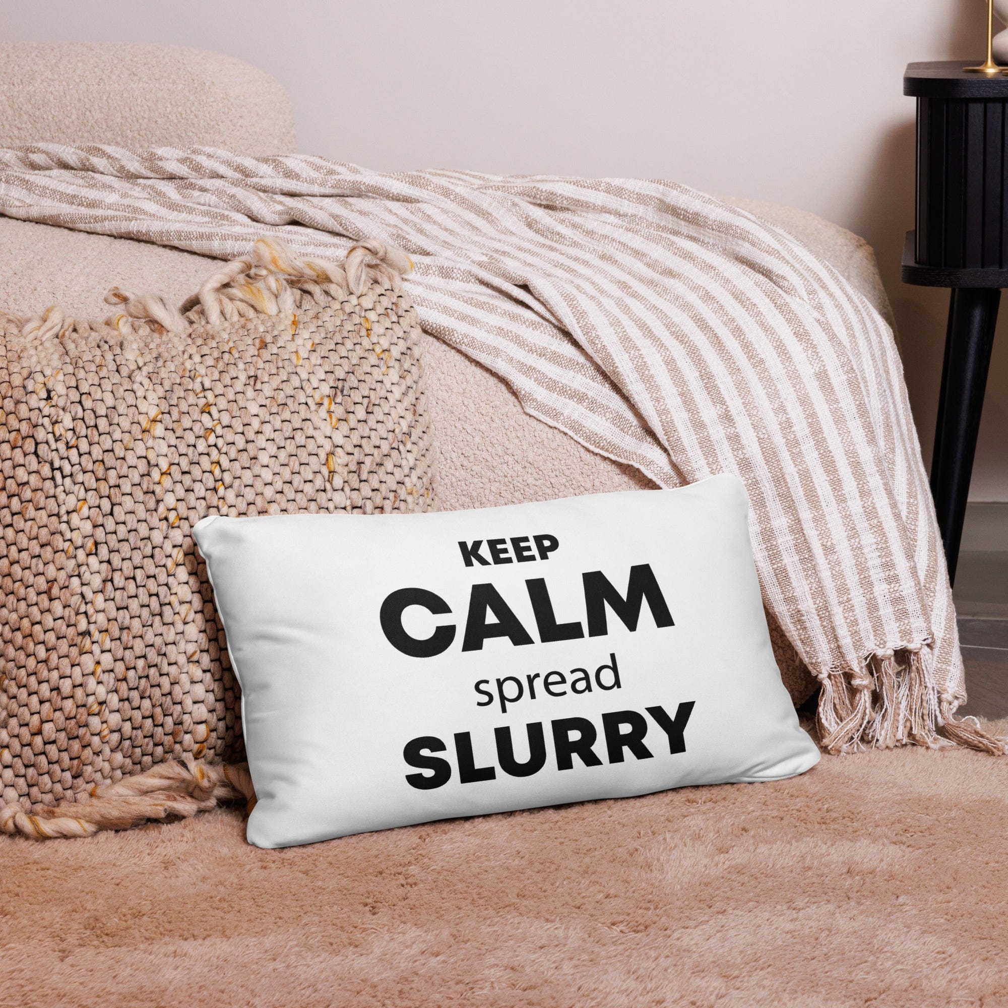 The Tractor Mugs Store KEEP CALM spread SLURRY | Pillow Case Quality Farmers Merch