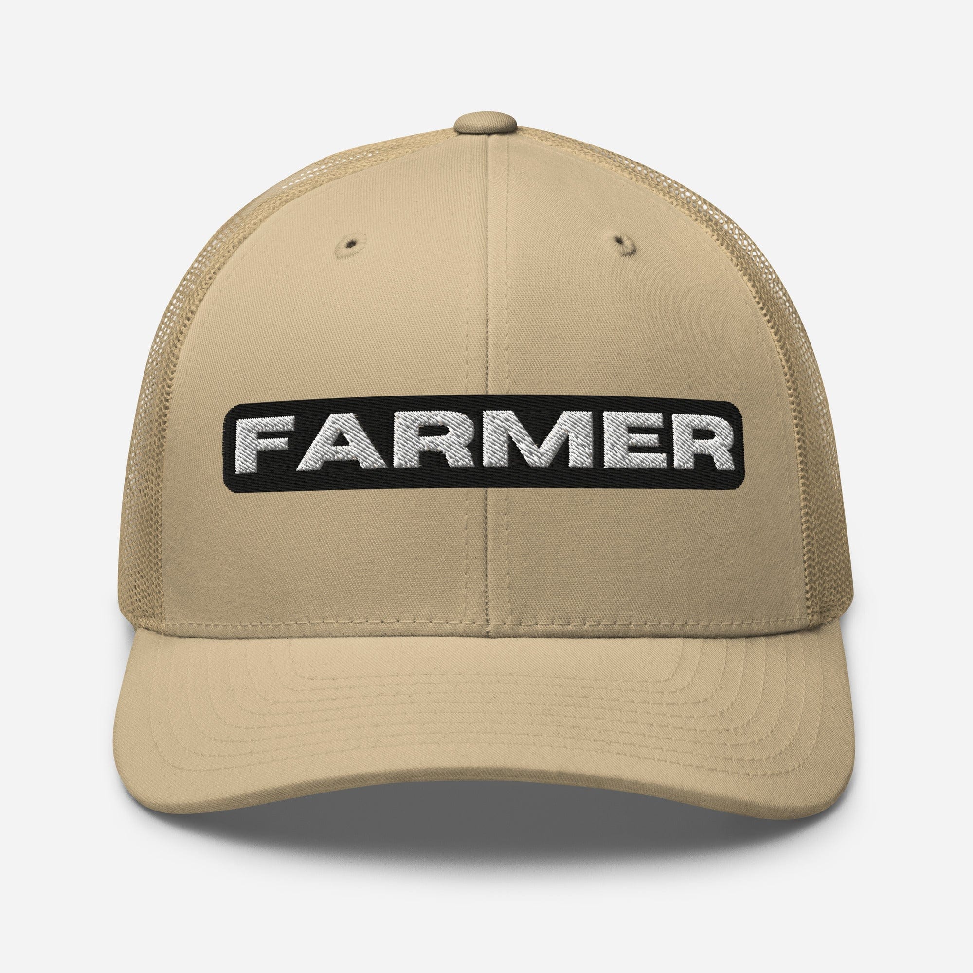 The Tractor Mugs Store Khaki FARMER Trucker Cap Quality Farmers Merch