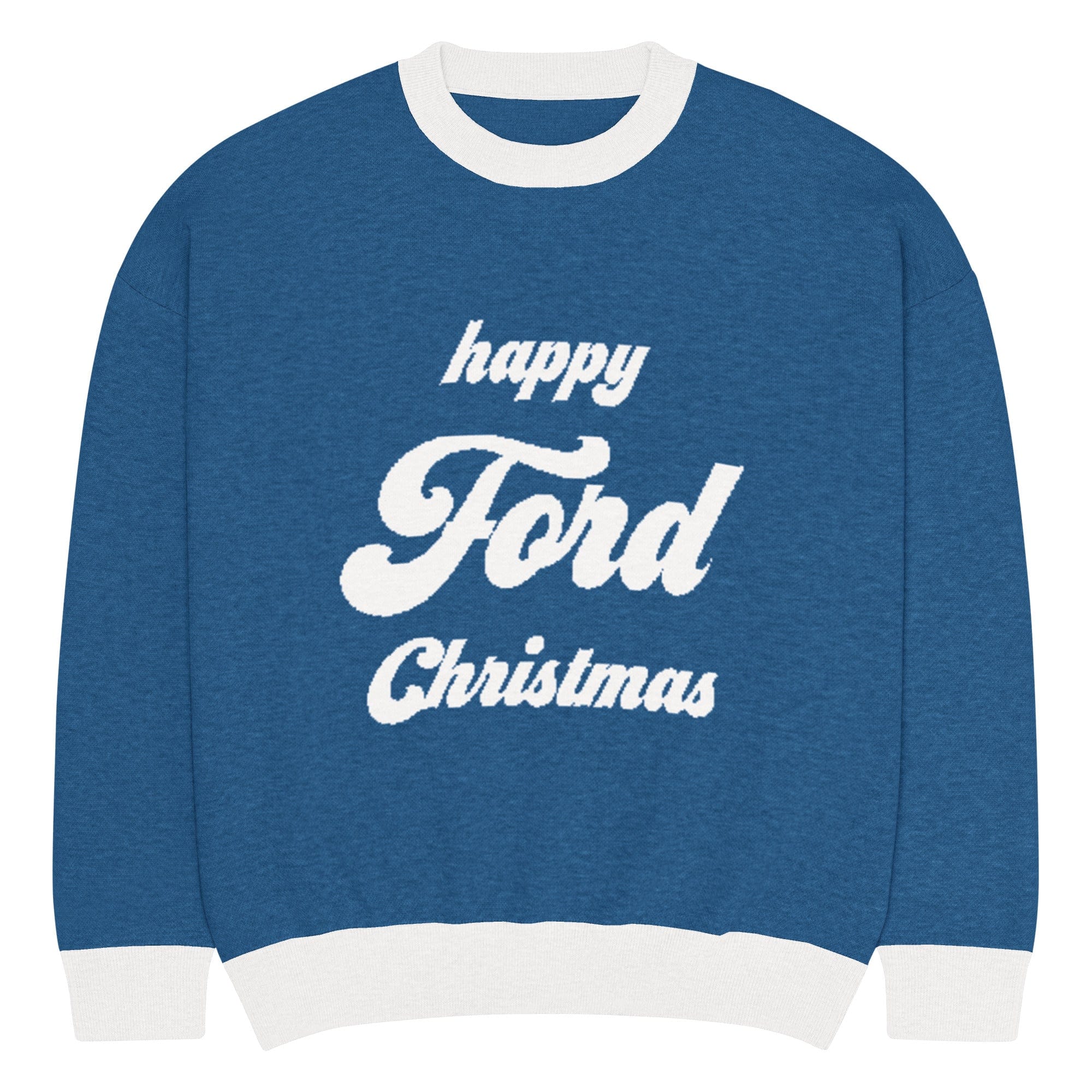 The Tractor Mugs Store M Happy Ford Christmas Jumper | Relaxed Fit Knitted Crew Neck Sweater Quality Farmers Merch