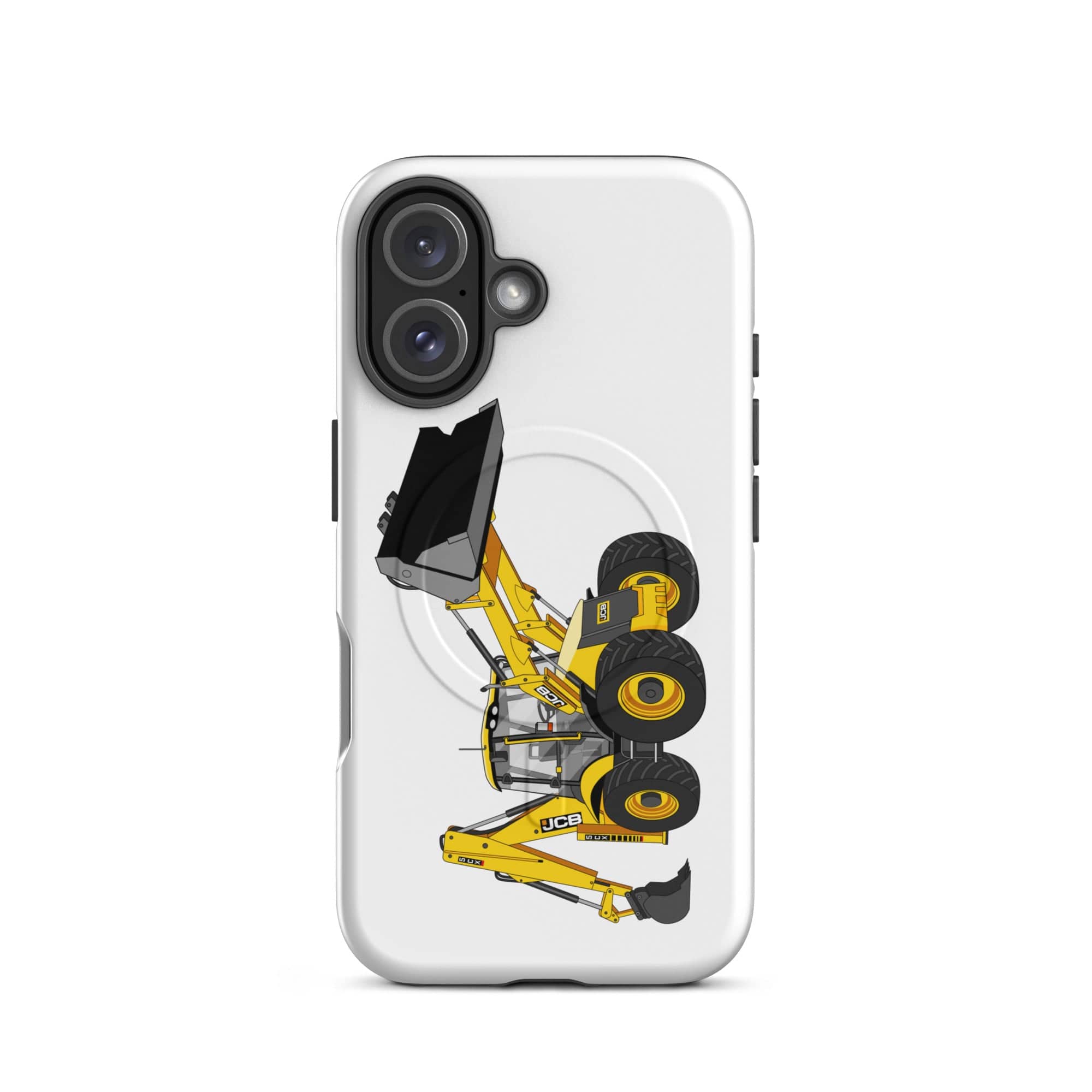 The Tractor Mugs Store MagSafe® Tough Case for iPhone® iPhone 16 JCB 5CX Backhoe | MagSafe® tough case for iPhone® Quality Farmers Merch