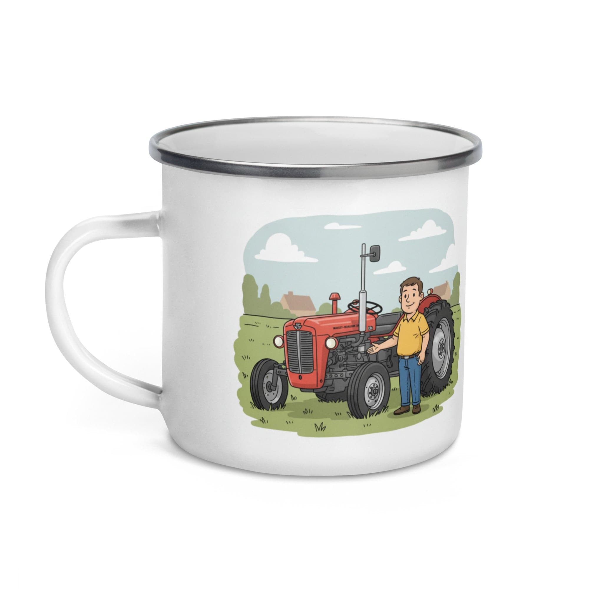 The Tractor Mugs Store Massey 35 Man' Enamel Mug Quality Farmers Merch