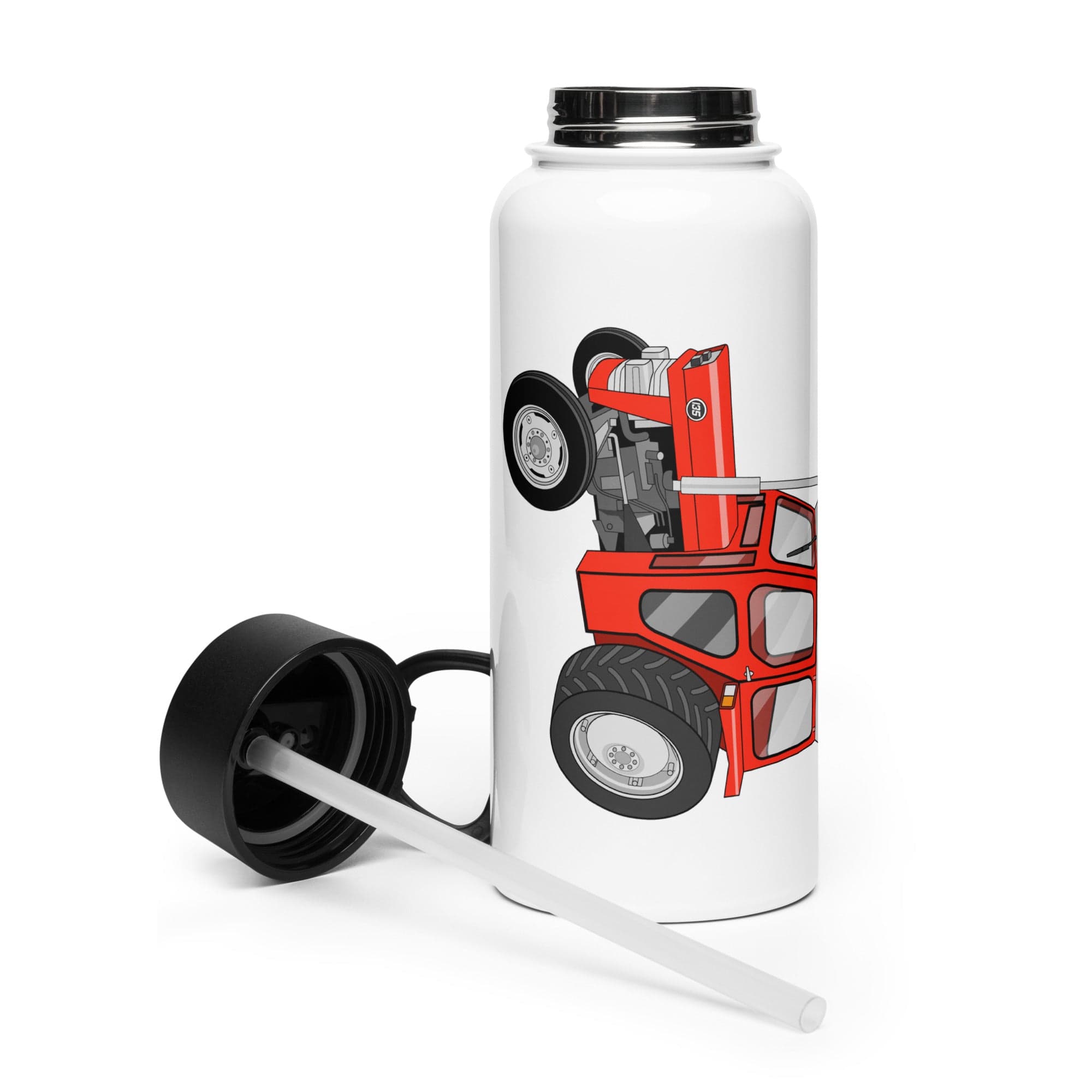 The Tractor Mugs Store Massey Ferguson 135 with cab | Stainless Steel Water Bottle Quality Farmers Merch