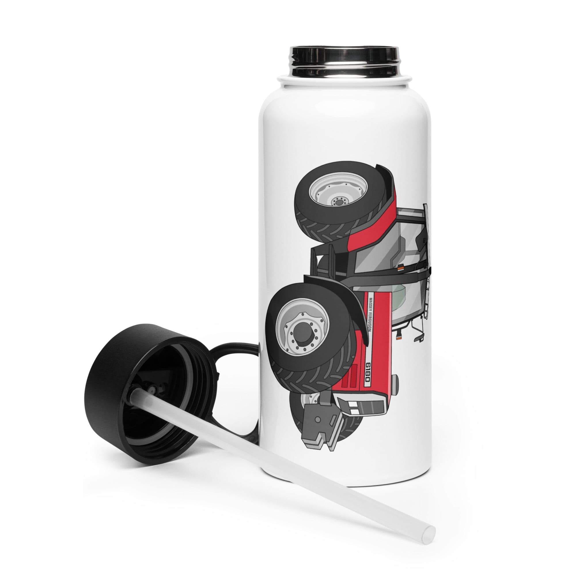 The Tractor Mugs Store Massey Ferguson 6180 | Stainless Steel Water Bottle Quality Farmers Merch