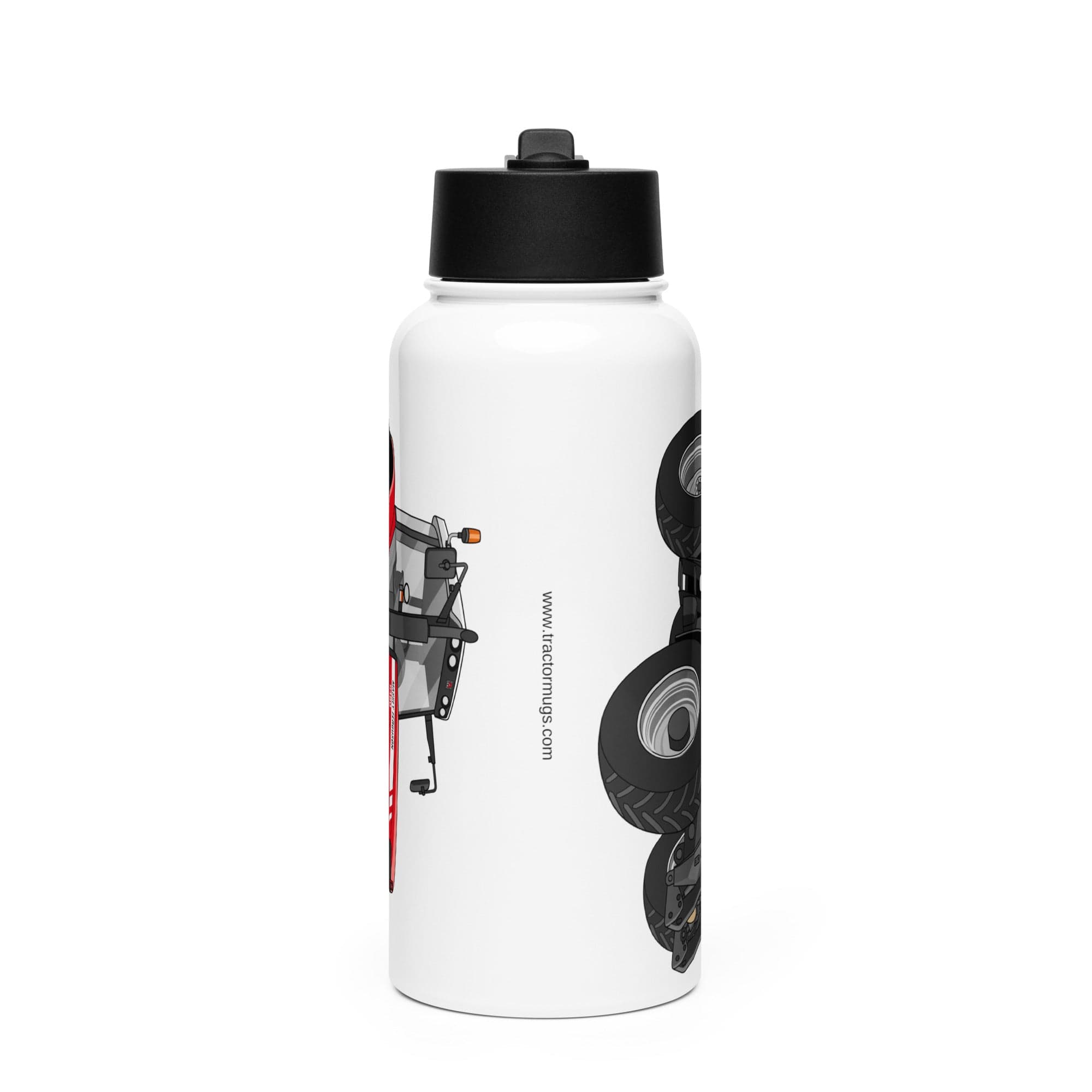 The Tractor Mugs Store Massey Ferguson 6480 | Stainless steel water bottle with a straw lid Quality Farmers Merch