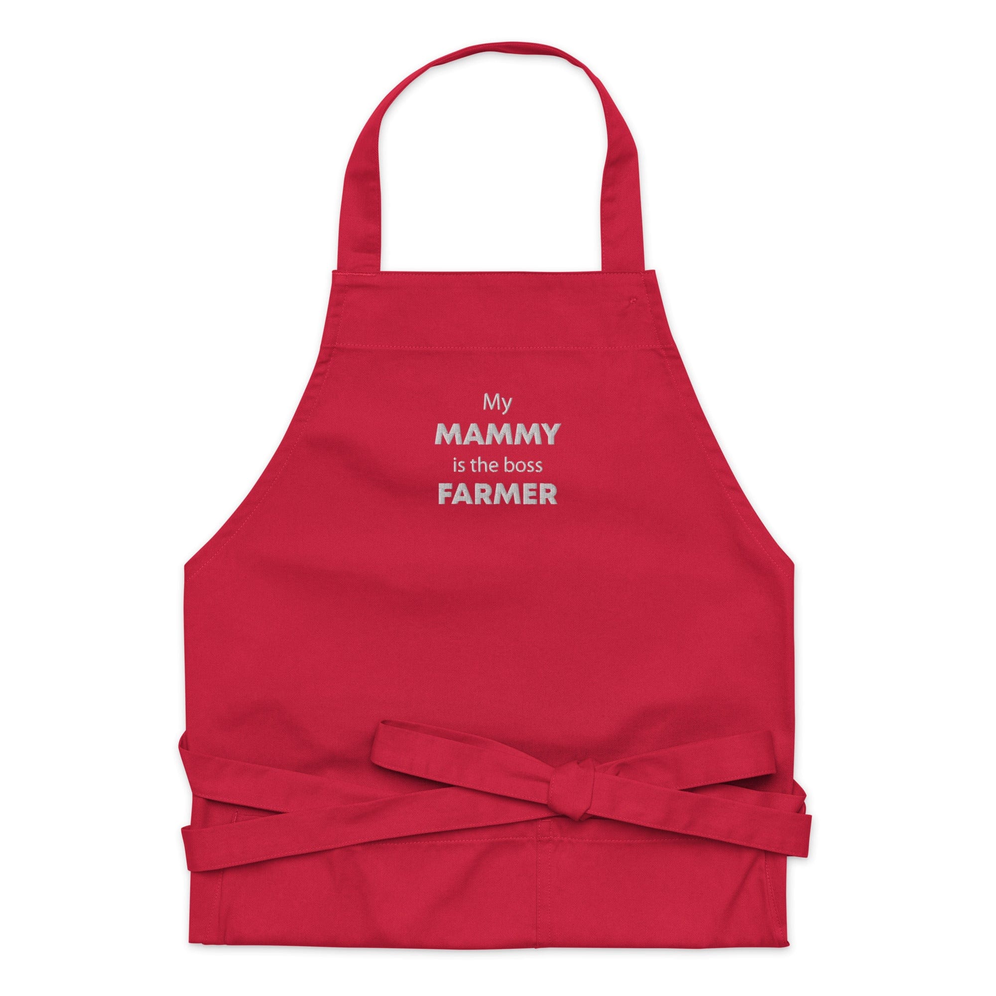 The Tractor Mugs Store My Mammy is the Boss Farmer | Organic cotton apron Quality Farmers Merch