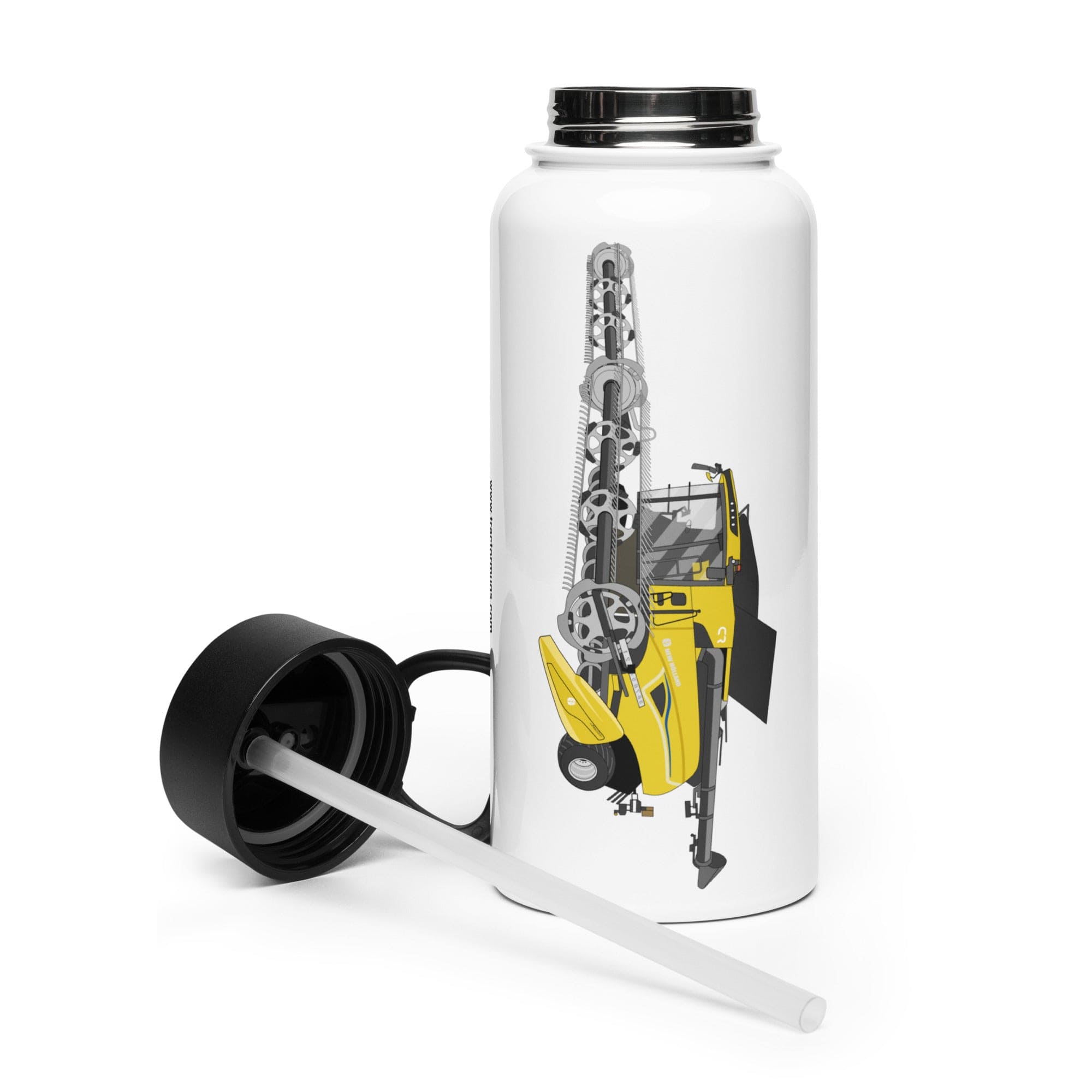 The Tractor Mugs Store New Holland CR Combine Harvester (2004) | Stainless Steel Water Bottle Quality Farmers Merch