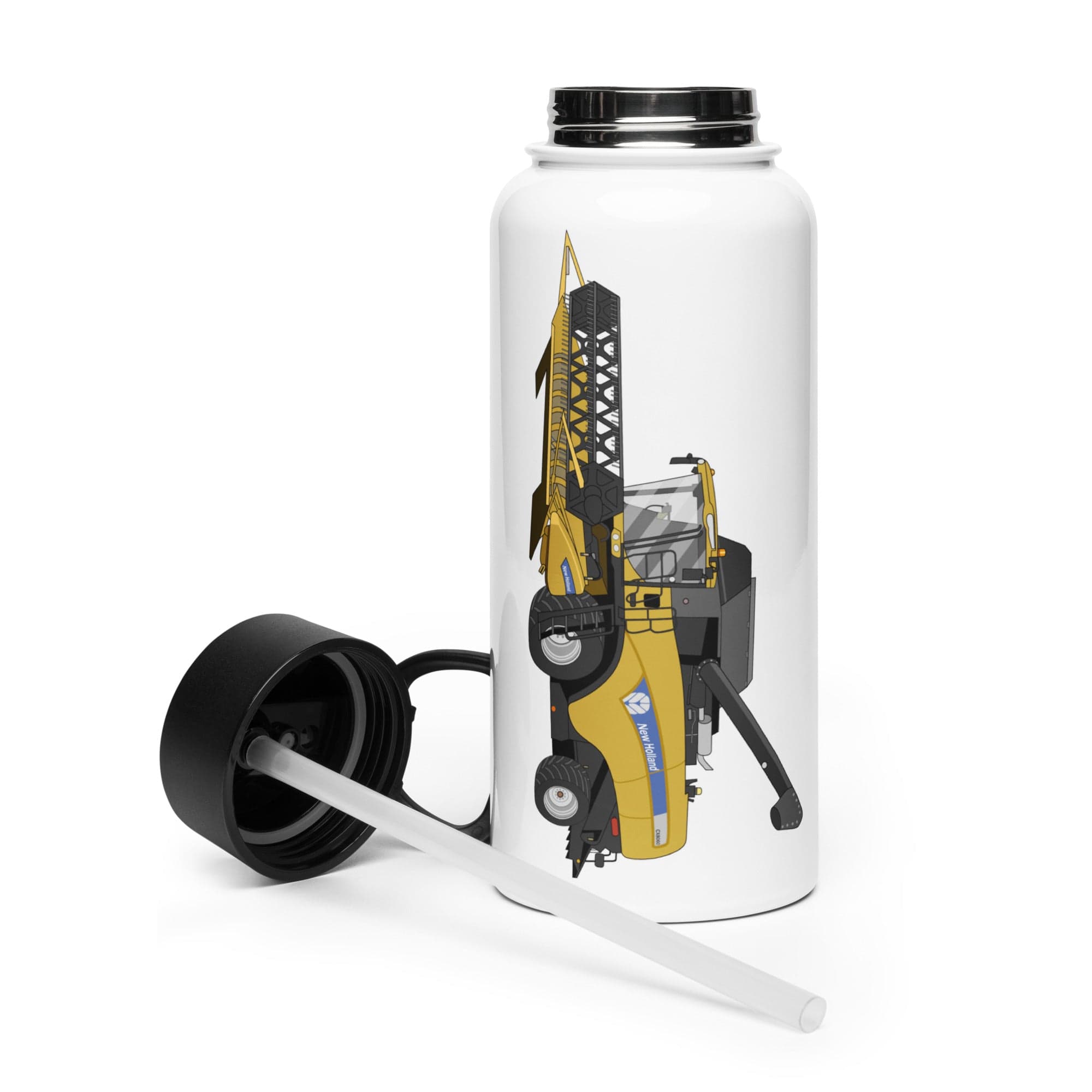 The Tractor Mugs Store New Holland CX 8060 Combine Harvester | Stainless Steel Water Bottle Quality Farmers Merch