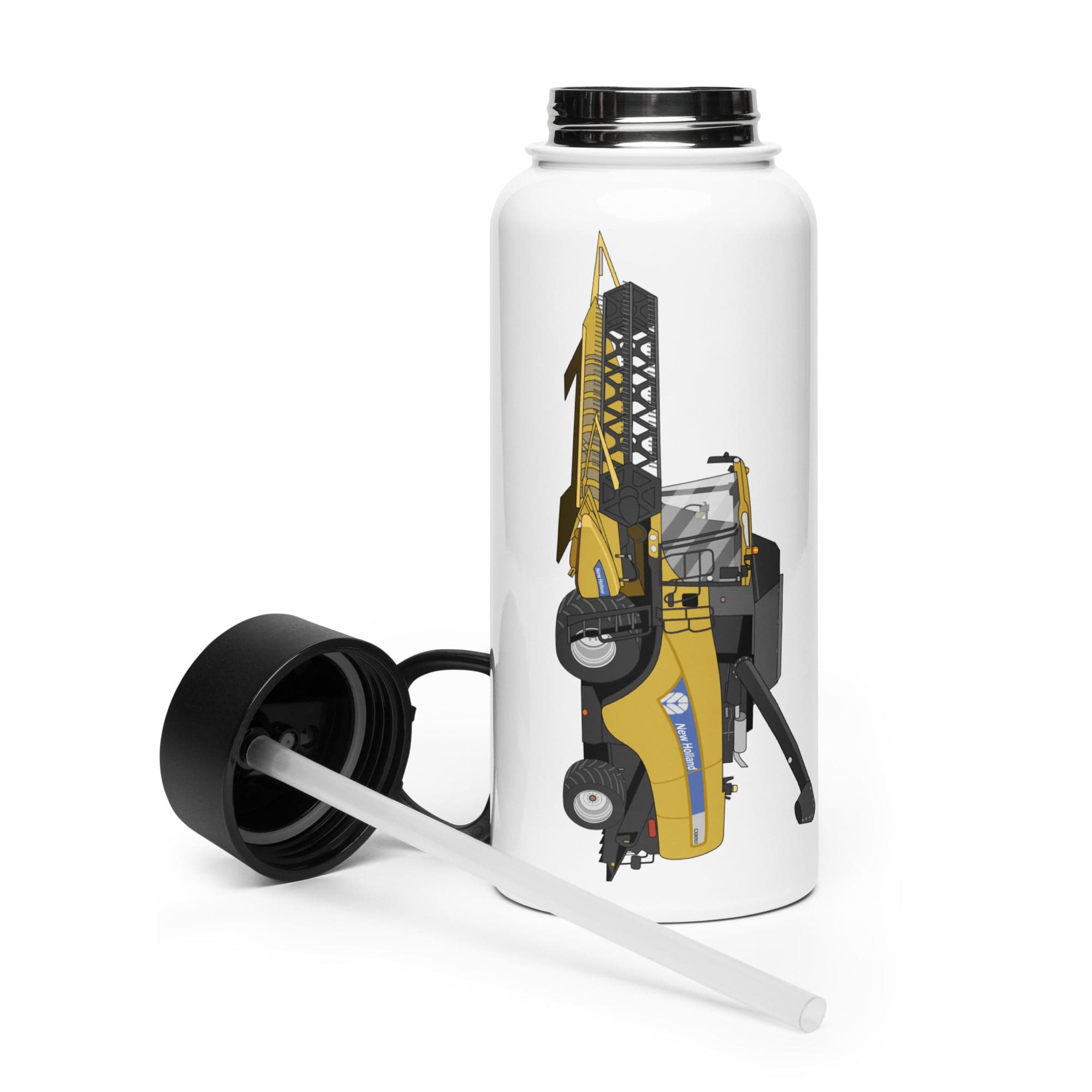 The Tractor Mugs Store New Holland CX 8060 Combine Harvester | Stainless Steel Water Bottle Quality Farmers Merch