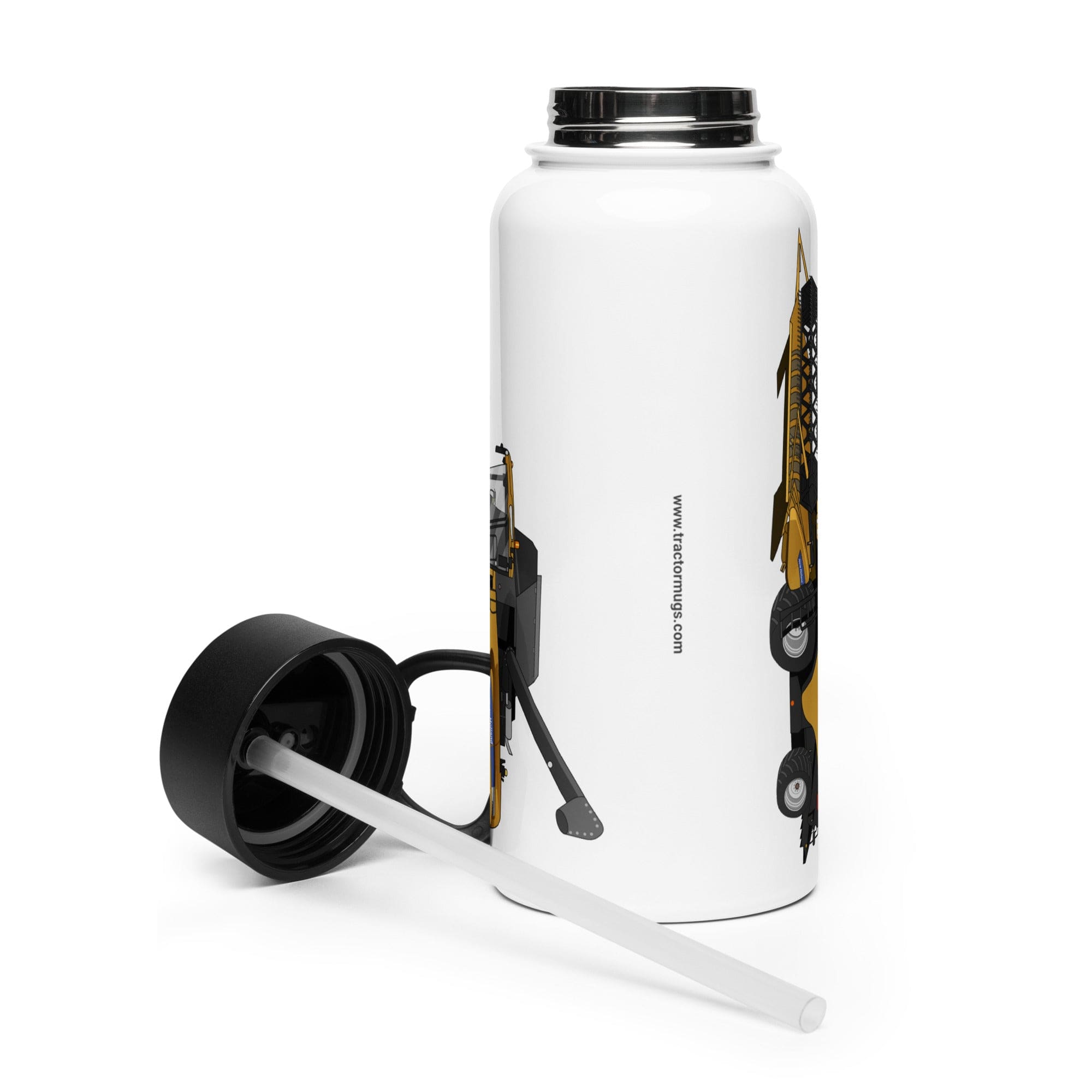 The Tractor Mugs Store New Holland CX 8060 Combine Harvester | Stainless Steel Water Bottle Quality Farmers Merch