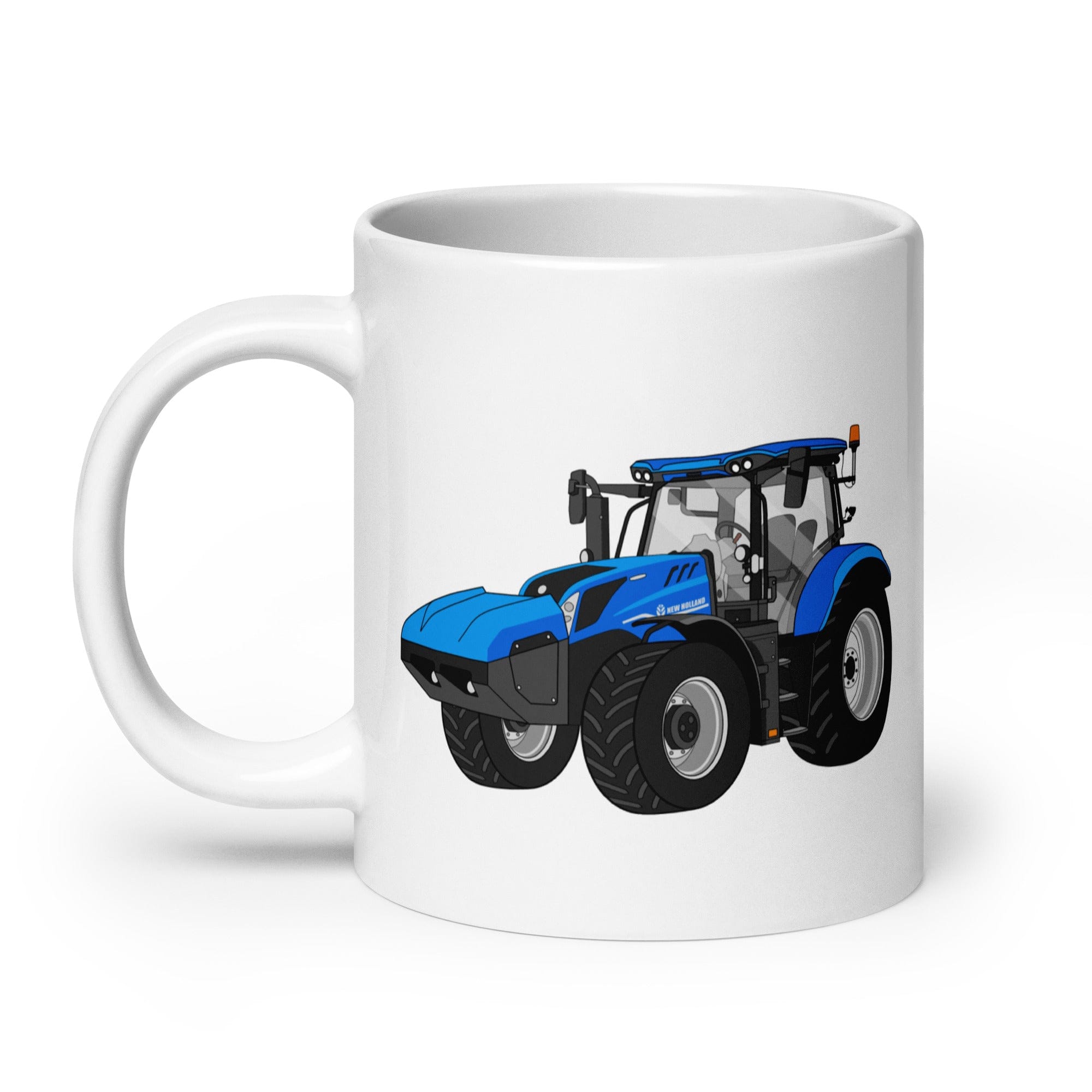 The Tractor Mugs Store New Holland T6 180 Methane | White glossy mug Quality Farmers Merch
