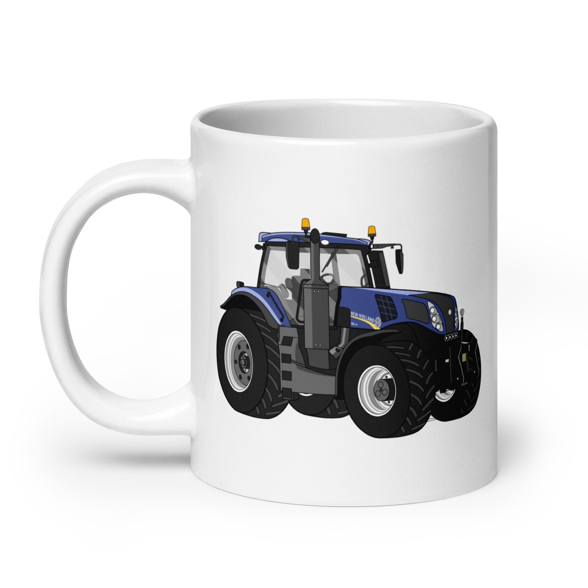 The Tractor Mugs Store New Holland T8 435 | White glossy mug Quality Farmers Merch
