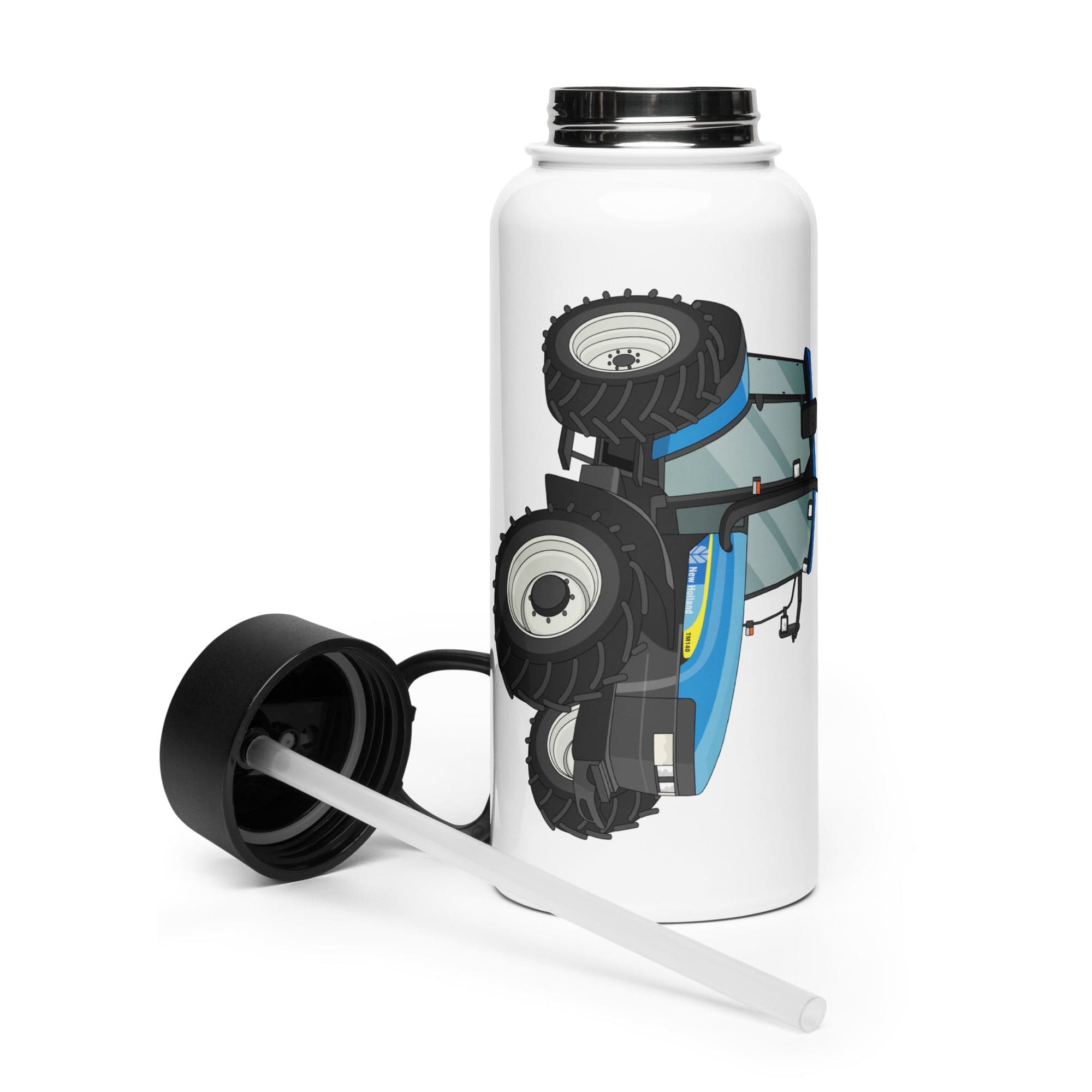 The Tractor Mugs Store New Holland TM 140 | Stainless Steel Water Bottle Quality Farmers Merch