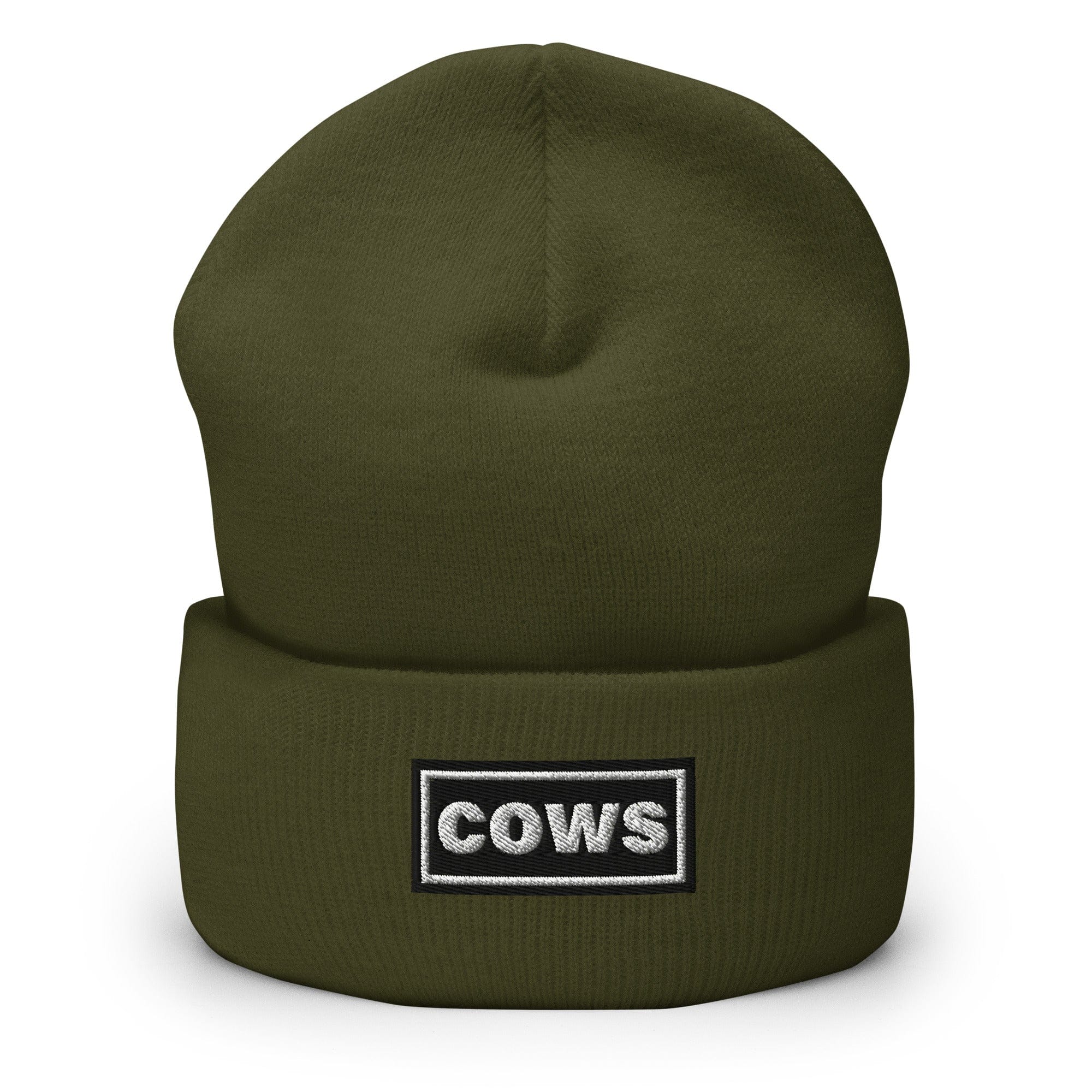 The Tractor Mugs Store Olive OASIS Style 'Cows' | Cuffed Beanie Quality Farmers Merch